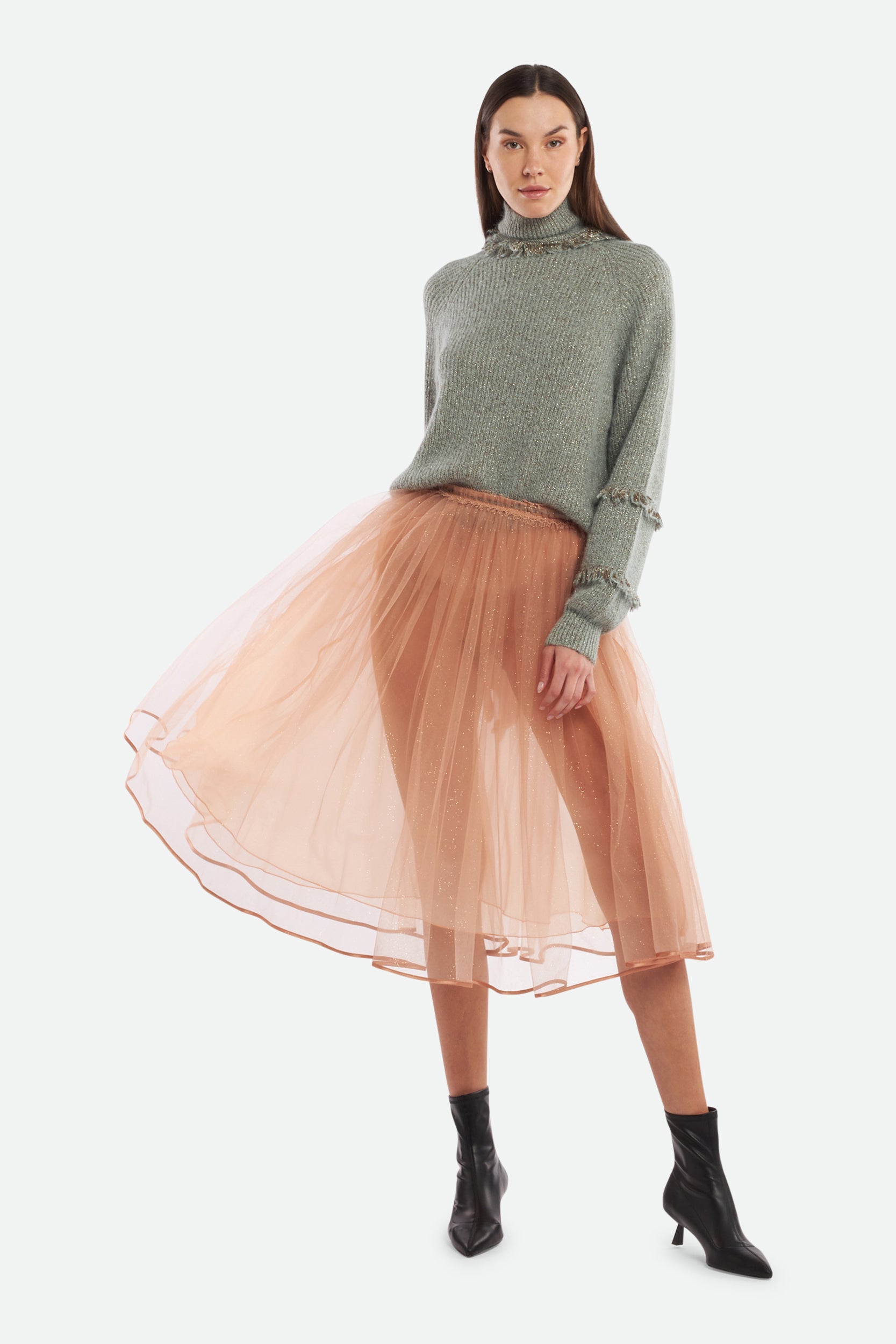 Elisabetta Franchi Gonna in Tulle Rosa