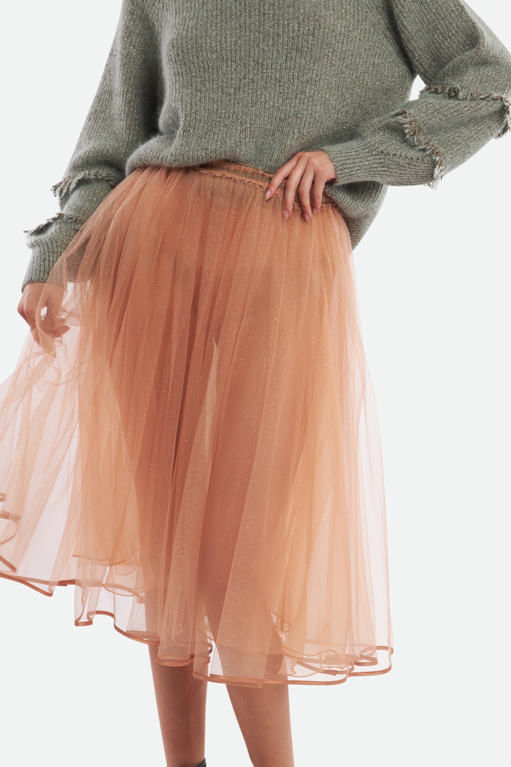 Elisabetta Franchi Pink Tulle Skirt