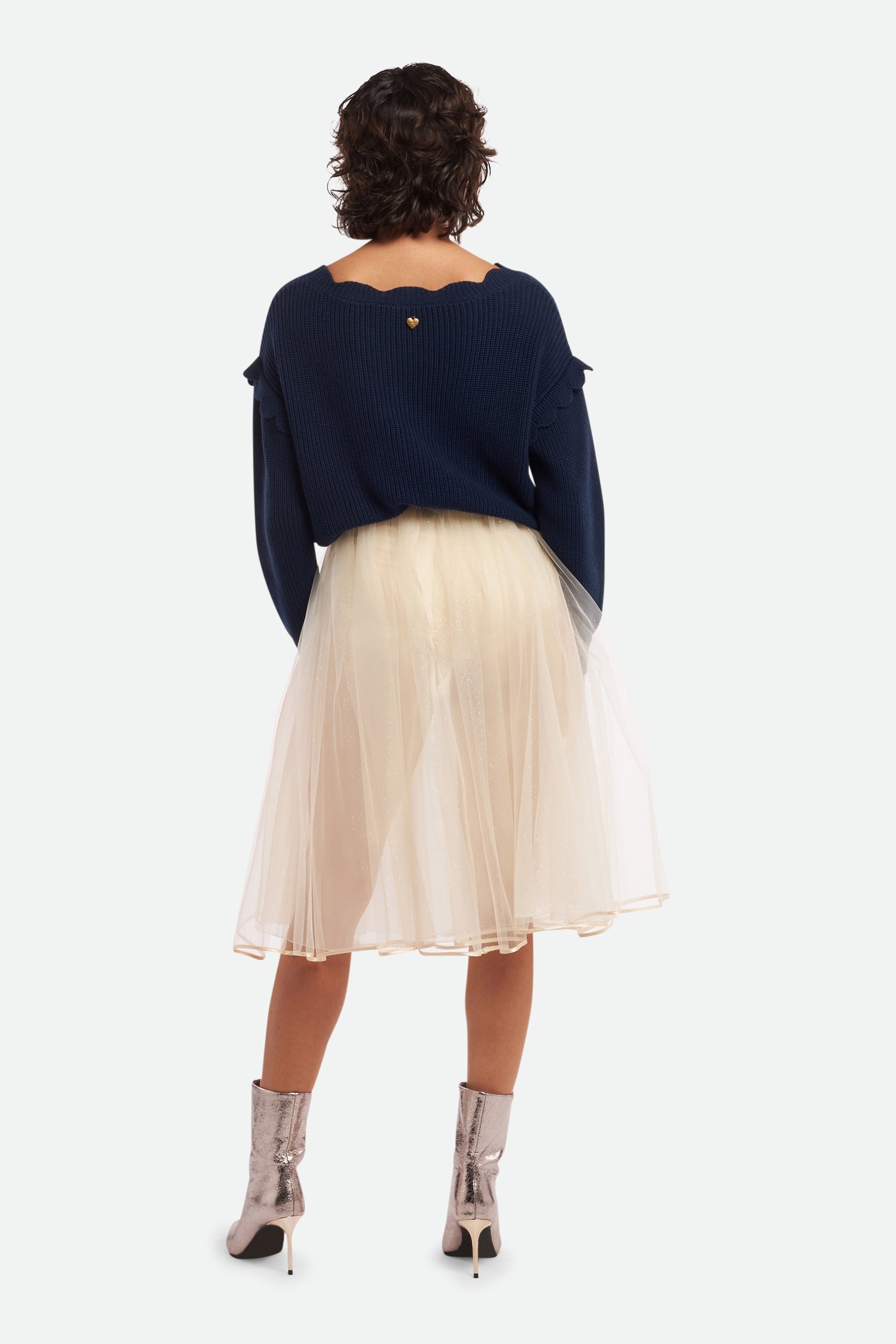 Elisabetta Franchi Gonna in Tulle Burro