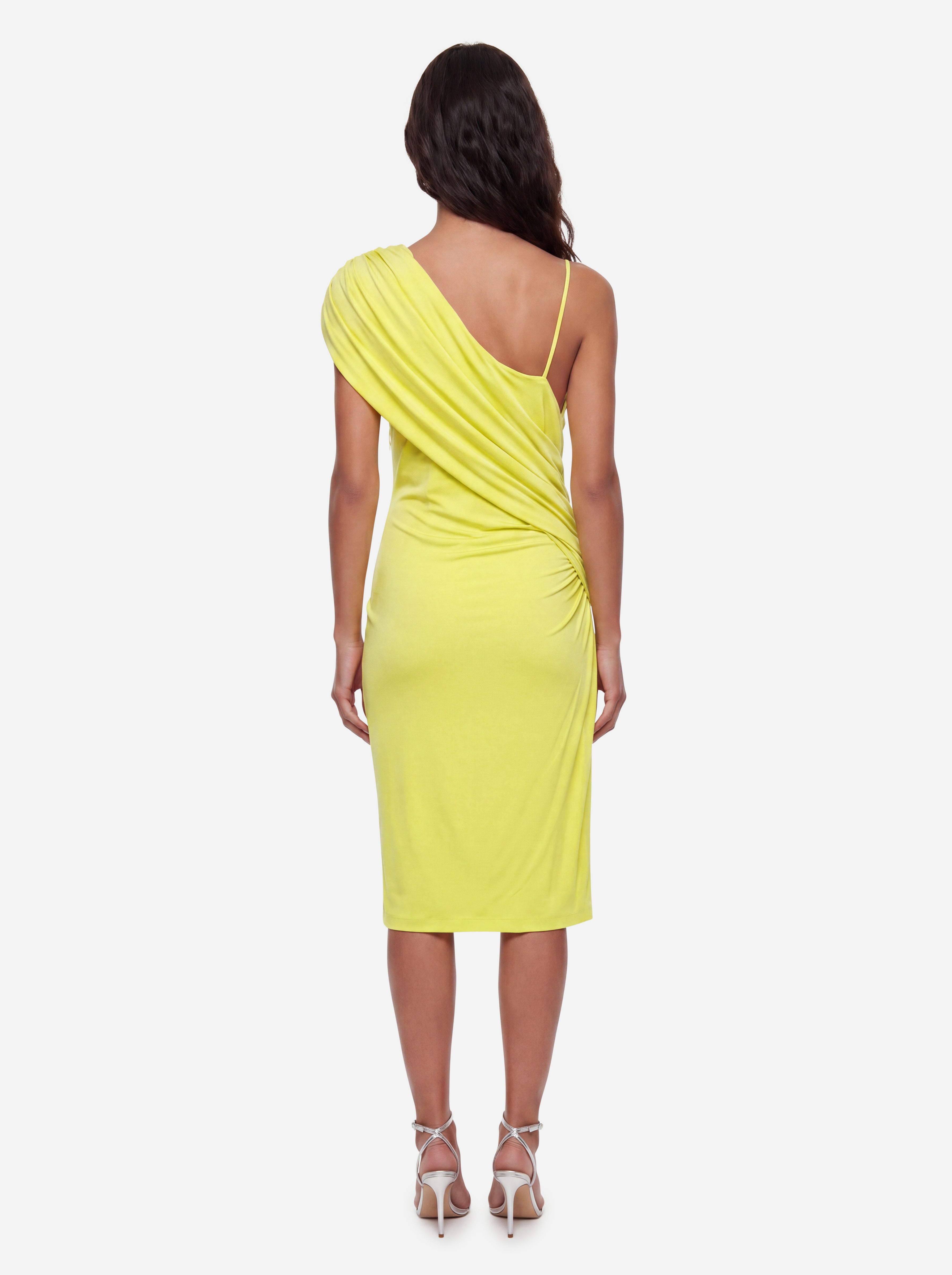 Circus Hotel Abito Mini One-Shoulder Yellow