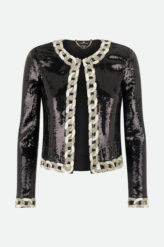 Elisabetta Franchi Black Sequined Jacket