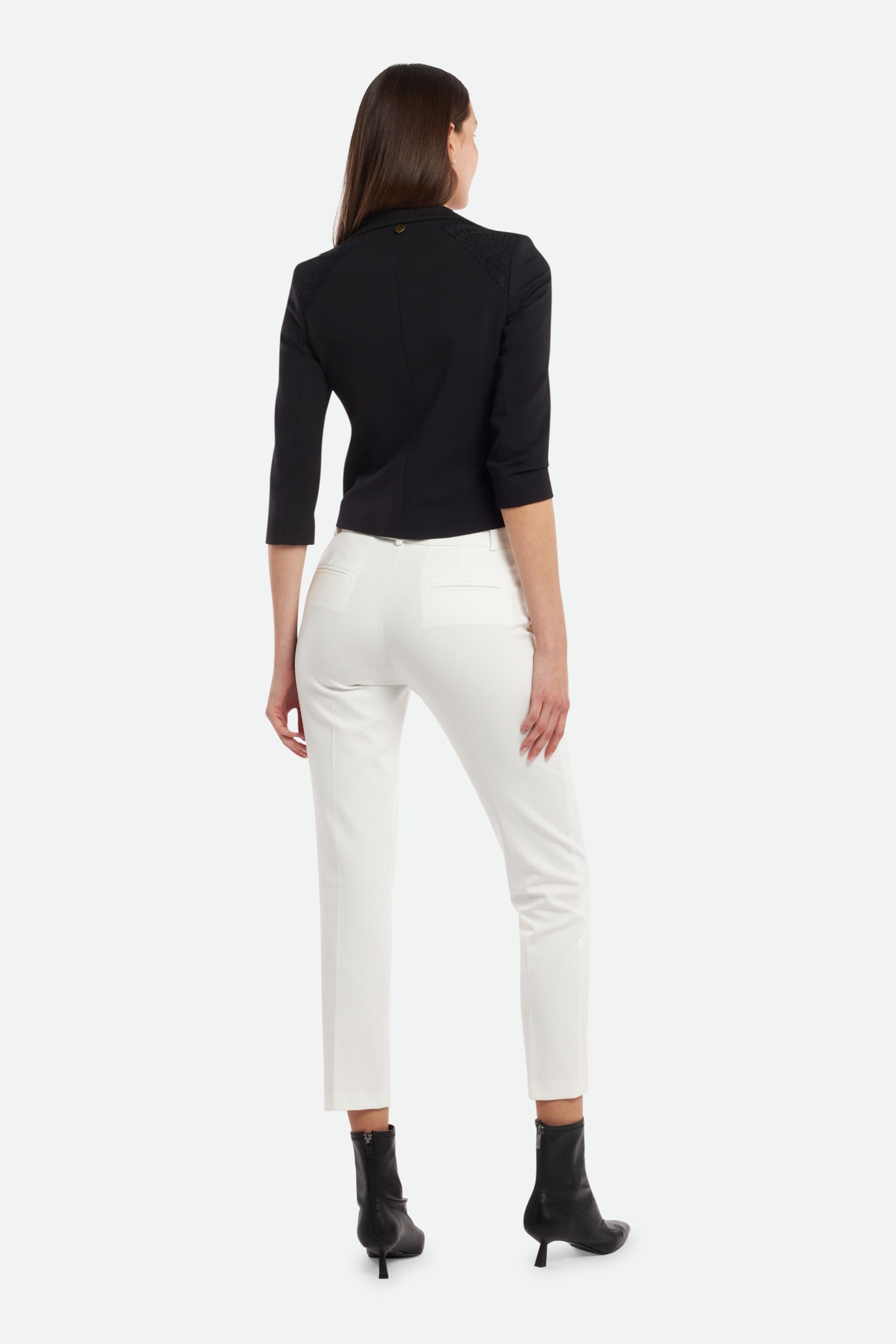 Pinko White Crop Trousers