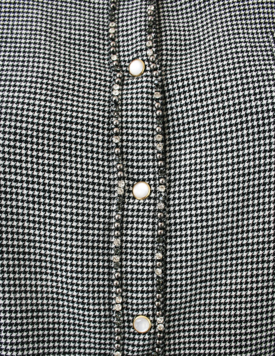 MY TWIN TWINSET Abito con Coulisse Checked Bianco e Nero