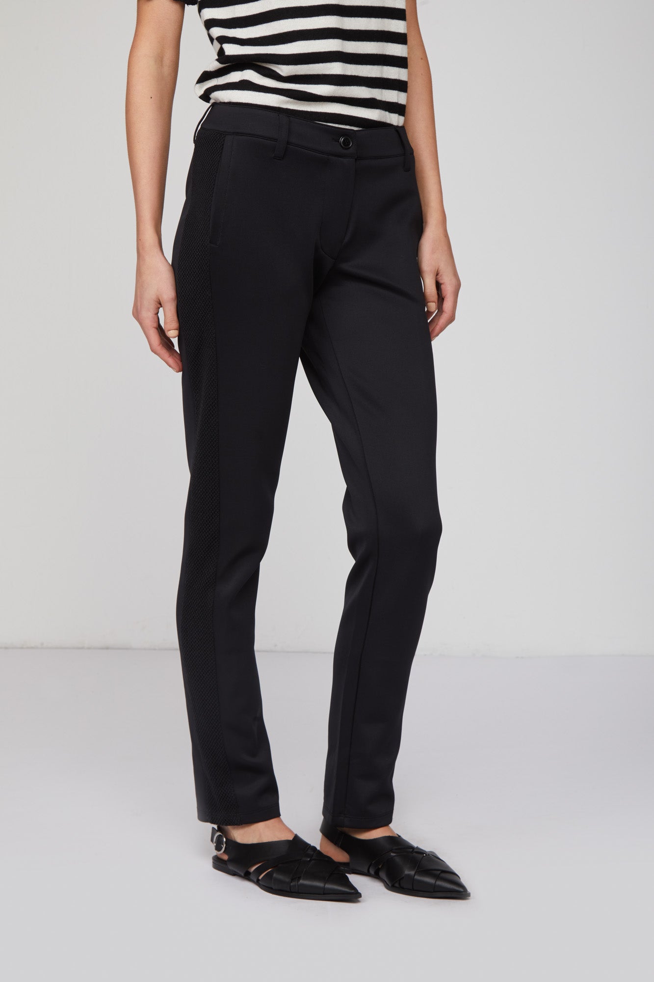 TWINSET Pantalone Nero a Gamba Dritta
