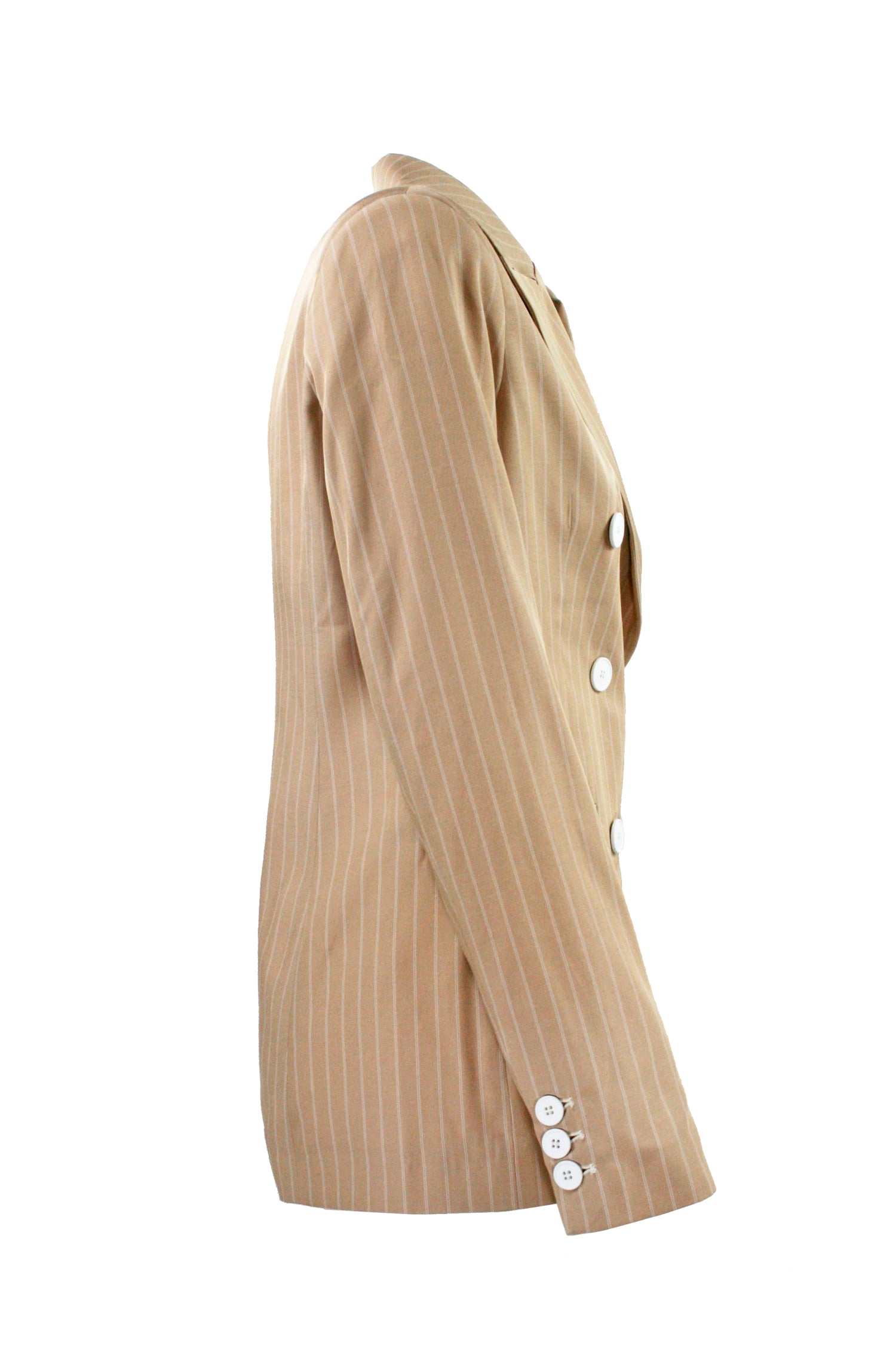 GIULIETTE BROWN Giacca Doppiopetto Gessato Beige