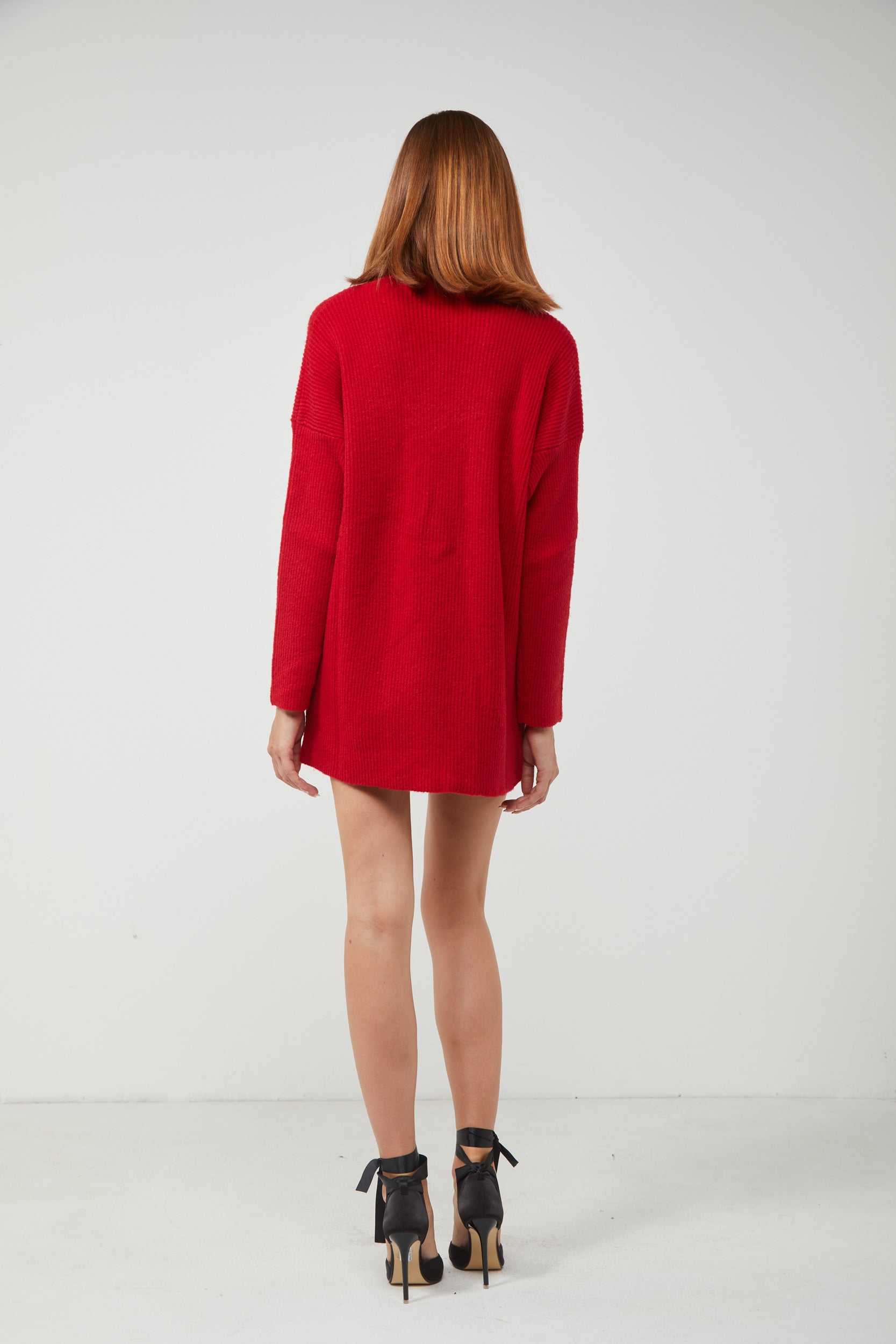VICOLO Maglione Rosso con Collo a Lupetto