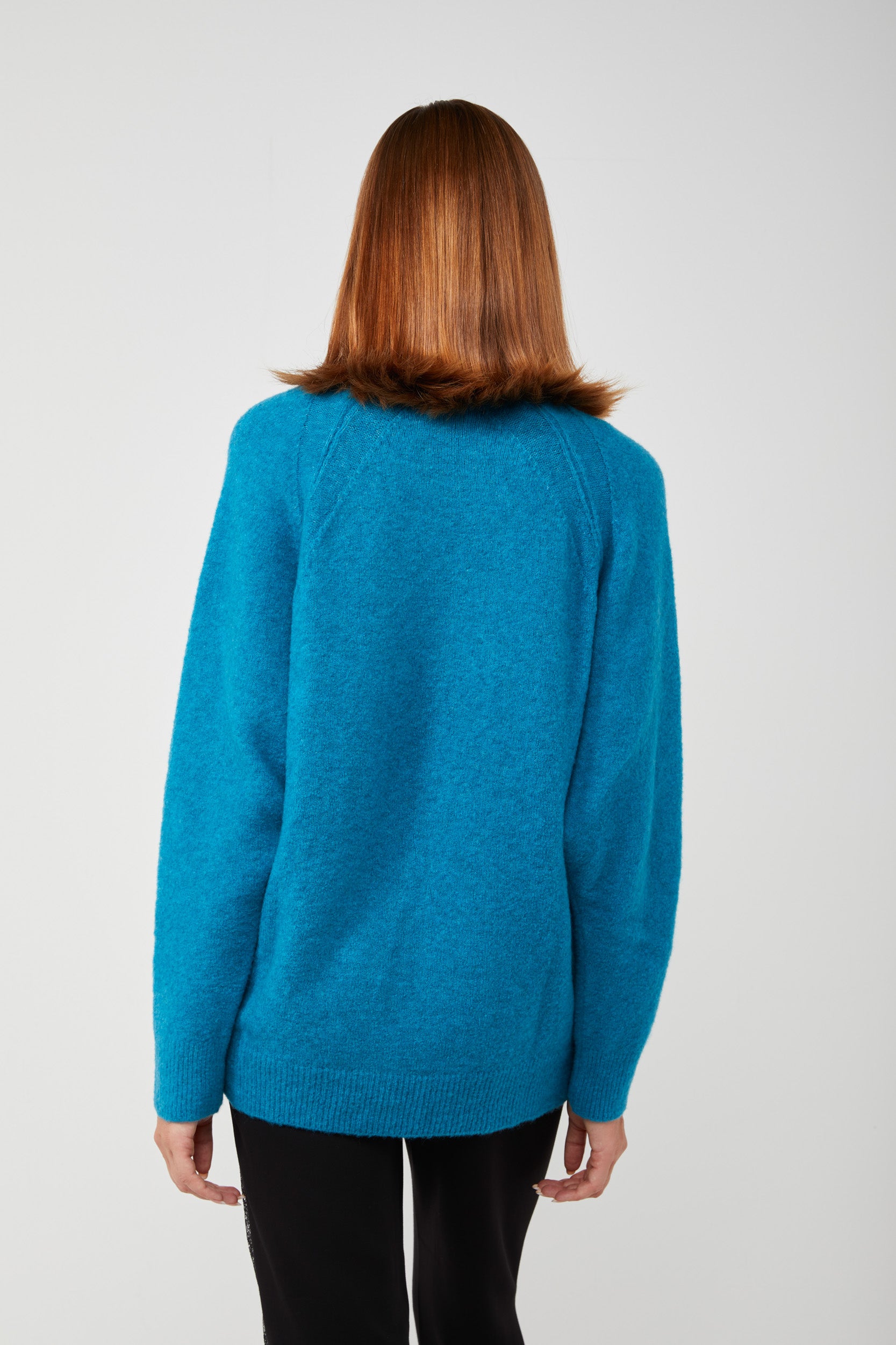 VICOLO Maglione Turchese Girocollo