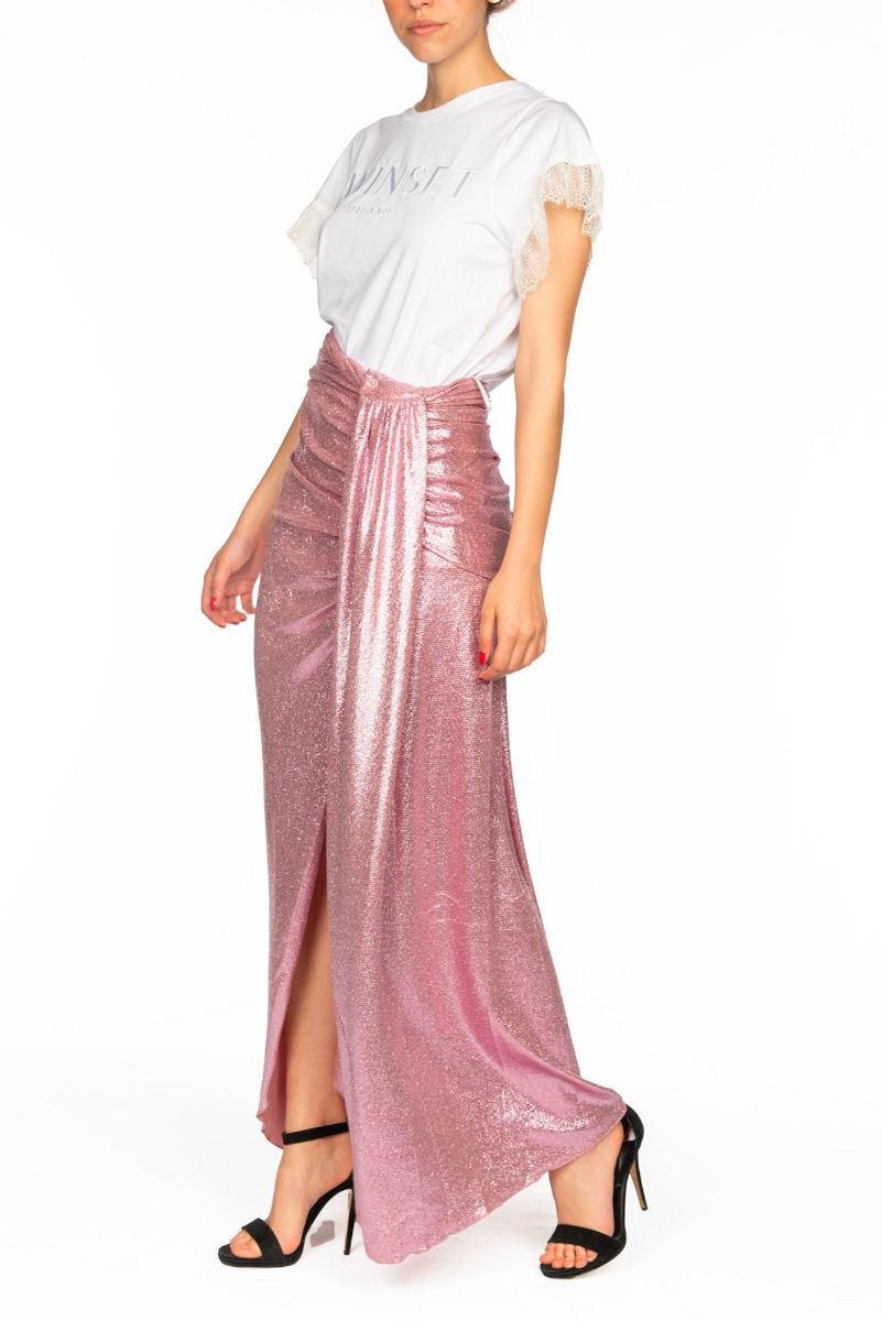 Long Pink Skirt with Sash Alessandra Gallo