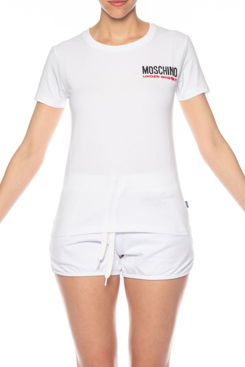 MOSCHINO White Under Where T-Shirt