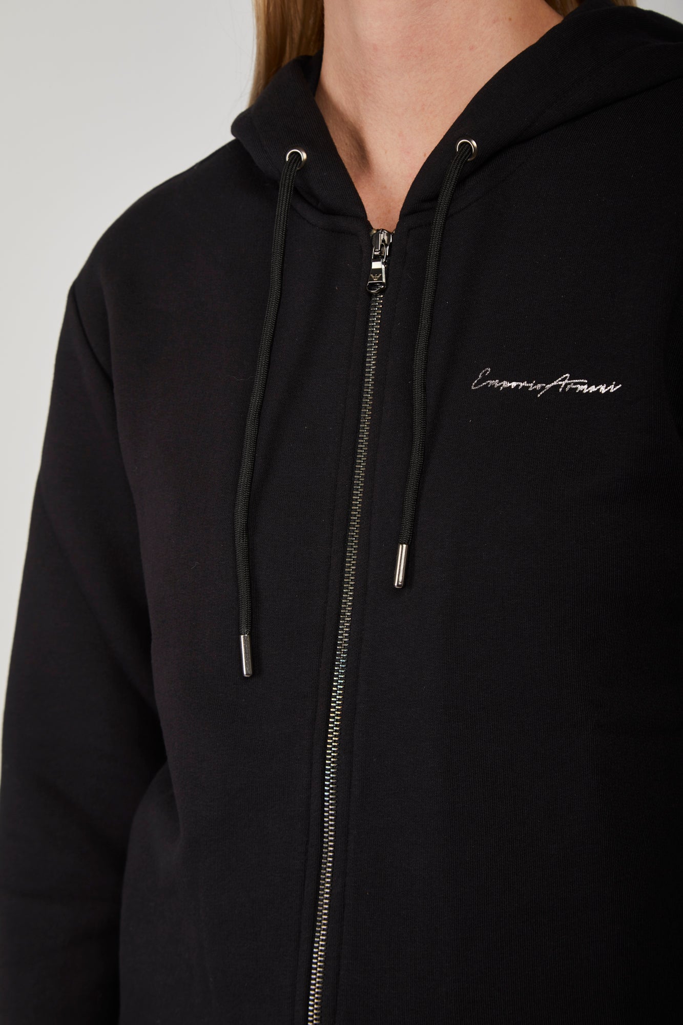 EMPORIO ARMANI Black Hooded Sweatshirt