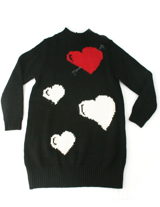 Twinset Girl knit dress with hearts
