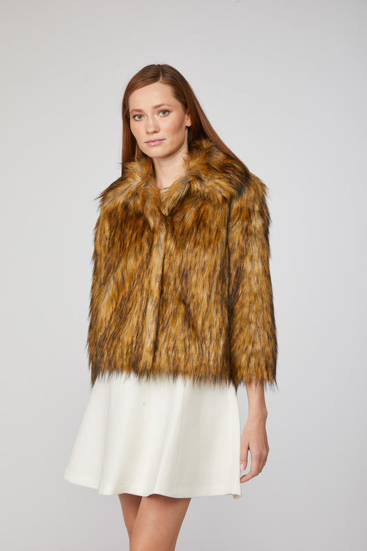 TWINSET Cappotto Eco-Pelliccia Marrone