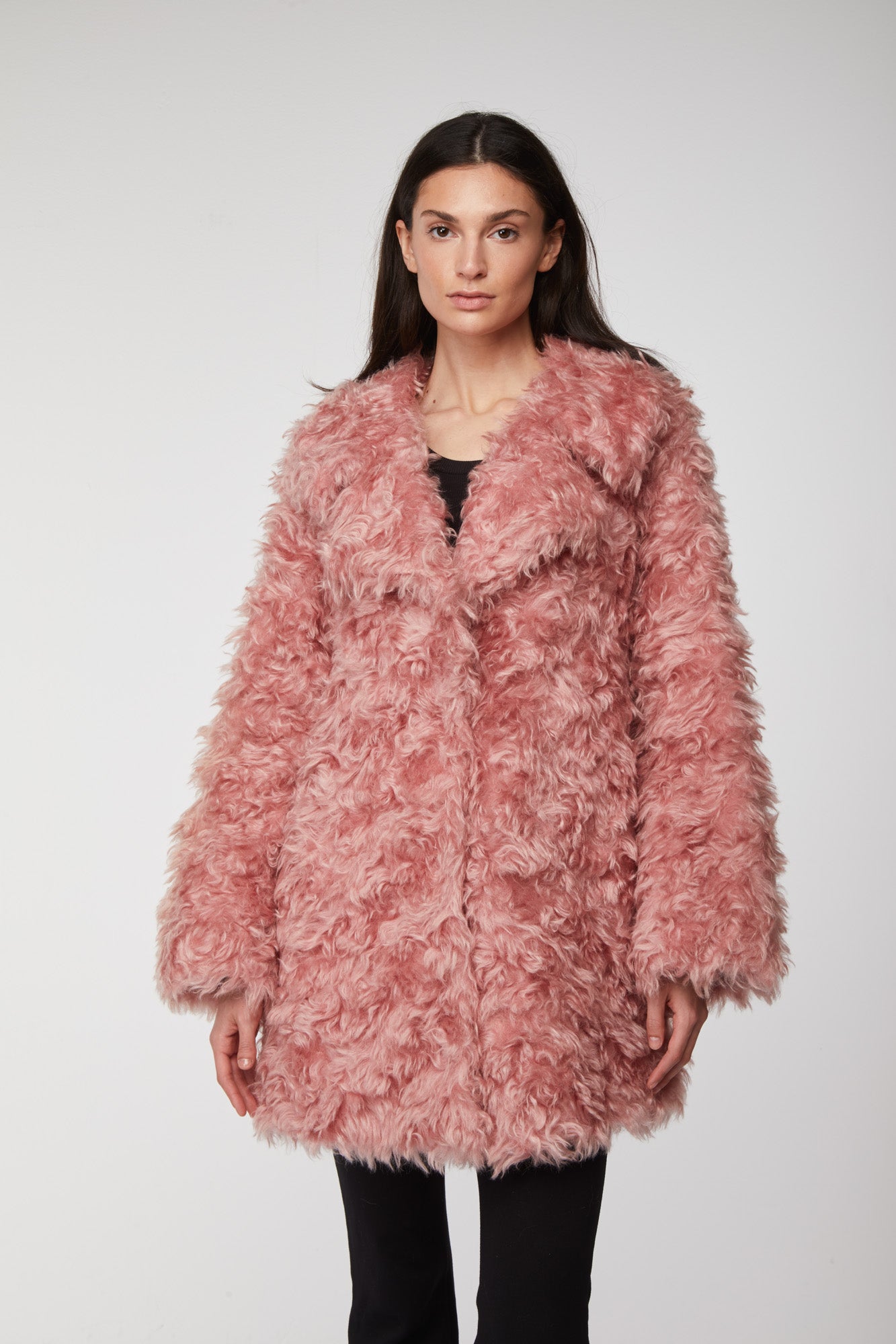 YOJ STYLE LAB Pink Eco-sustainable Fur