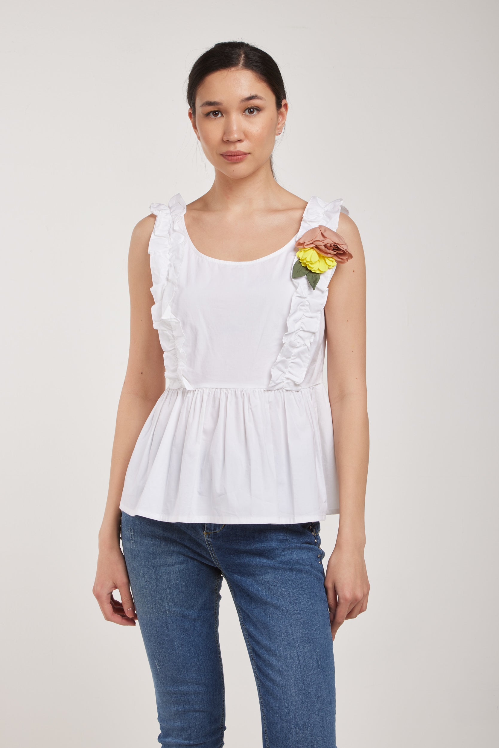 TWINSET White Screwed Top