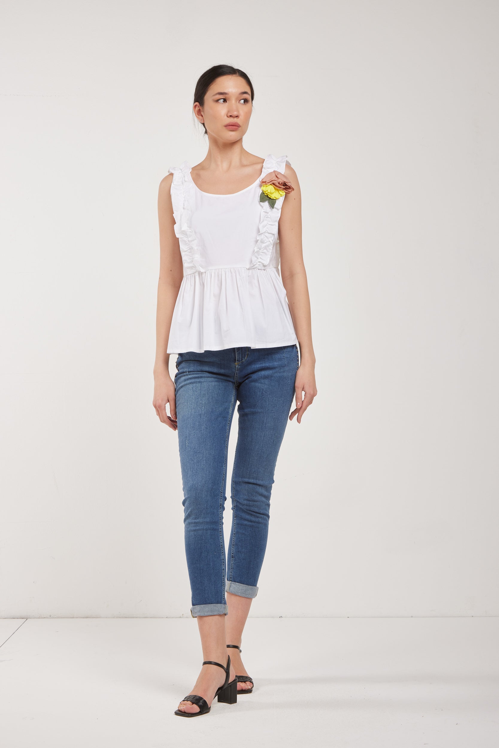 TWINSET White Screwed Top