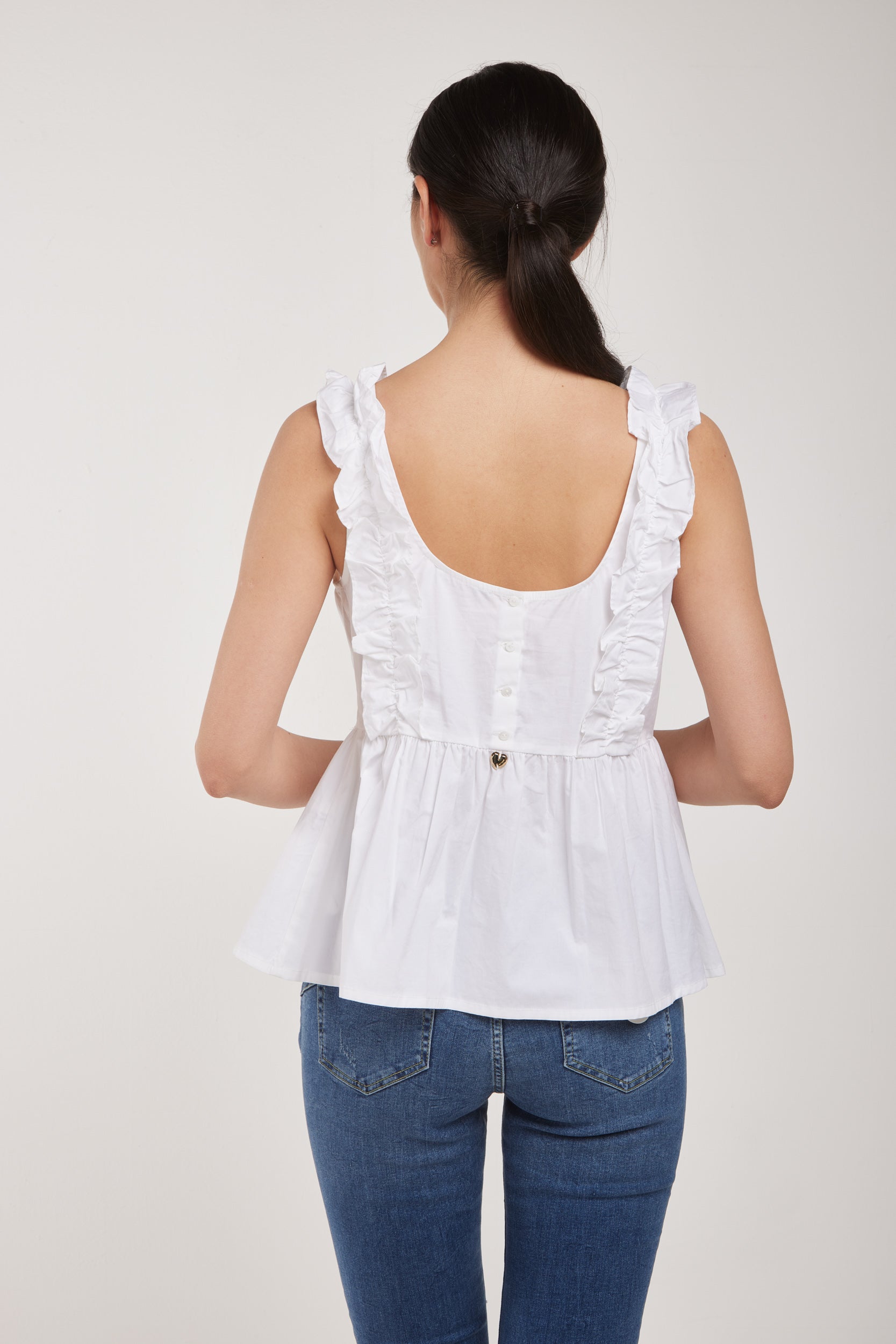 TWINSET White Screwed Top