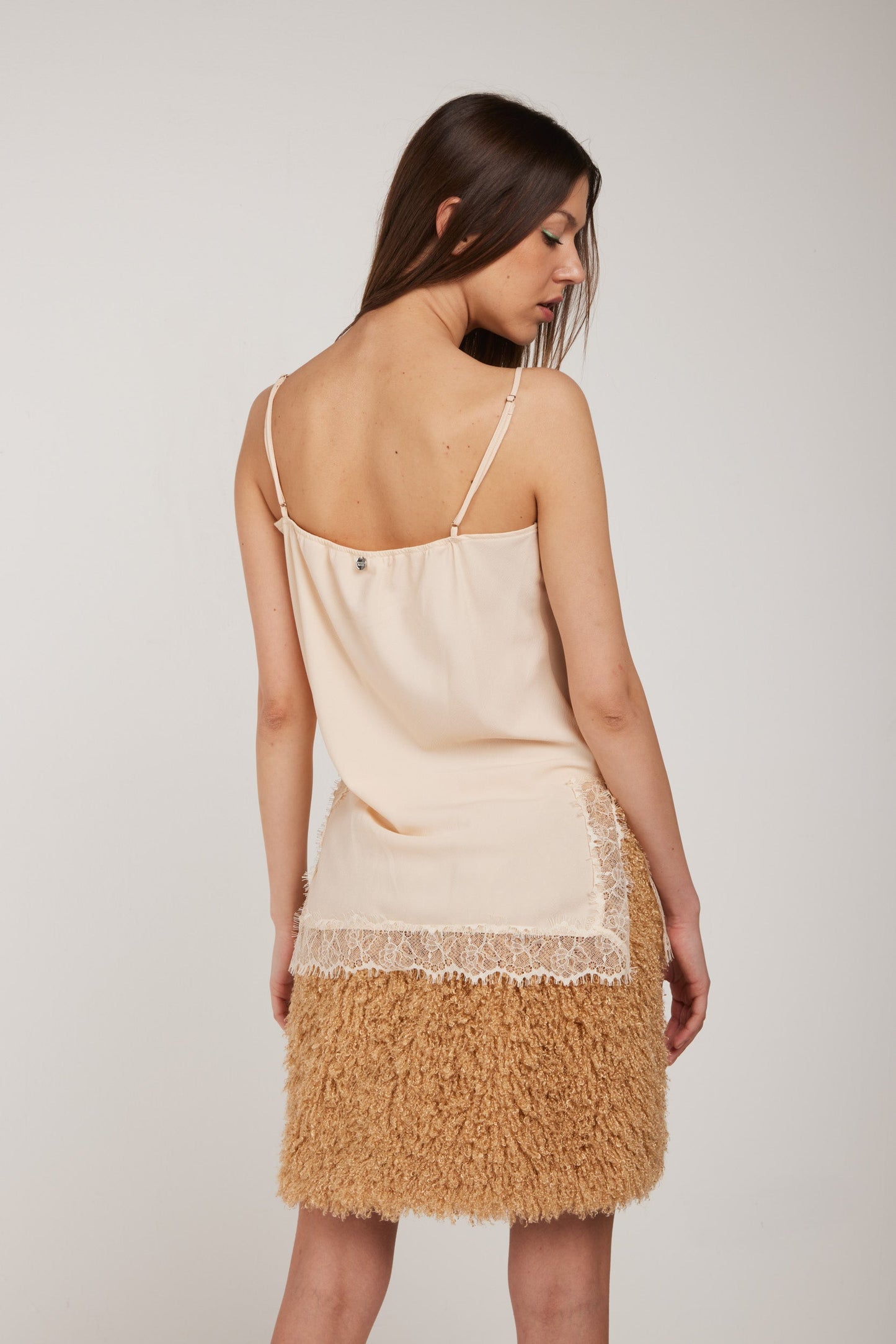 TWINSET Top Rosa Antico e Pizzo