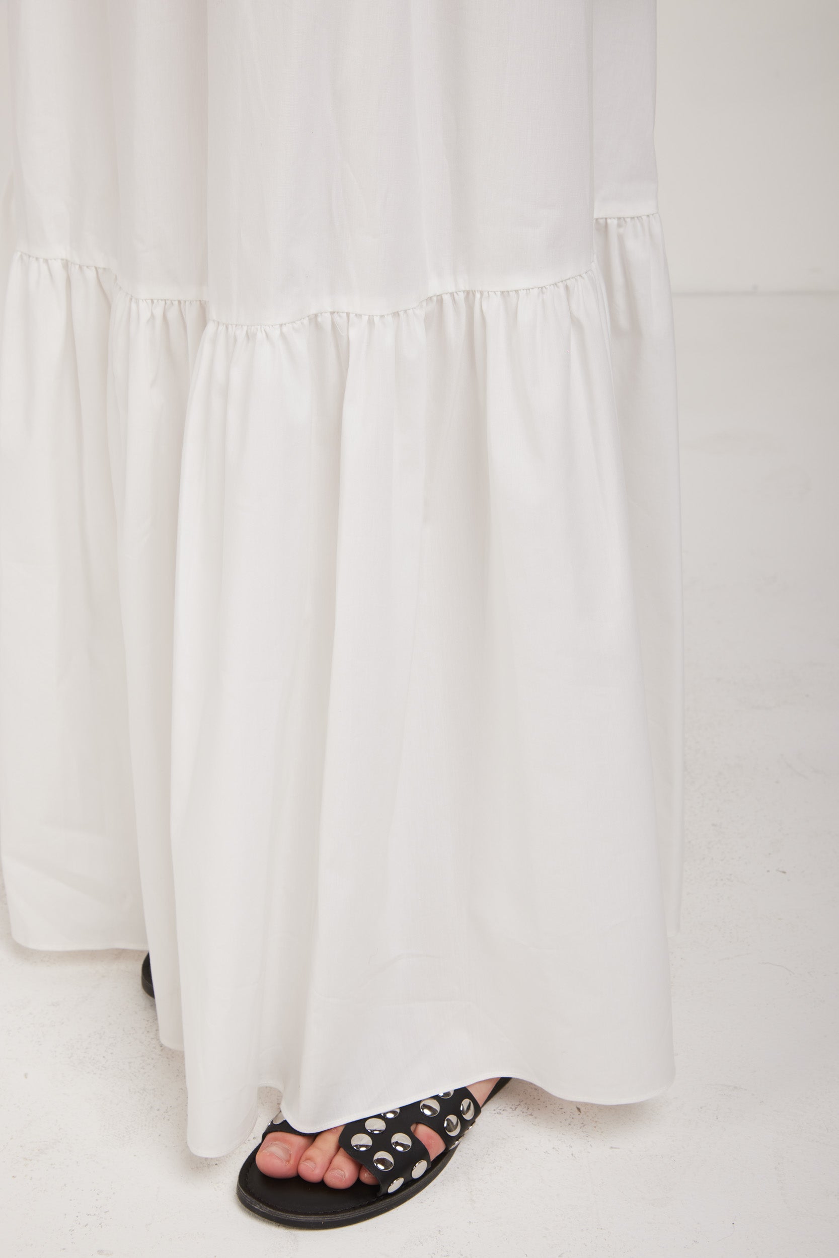 TWINSET Abito Lungo Bianco Modello Chemisier