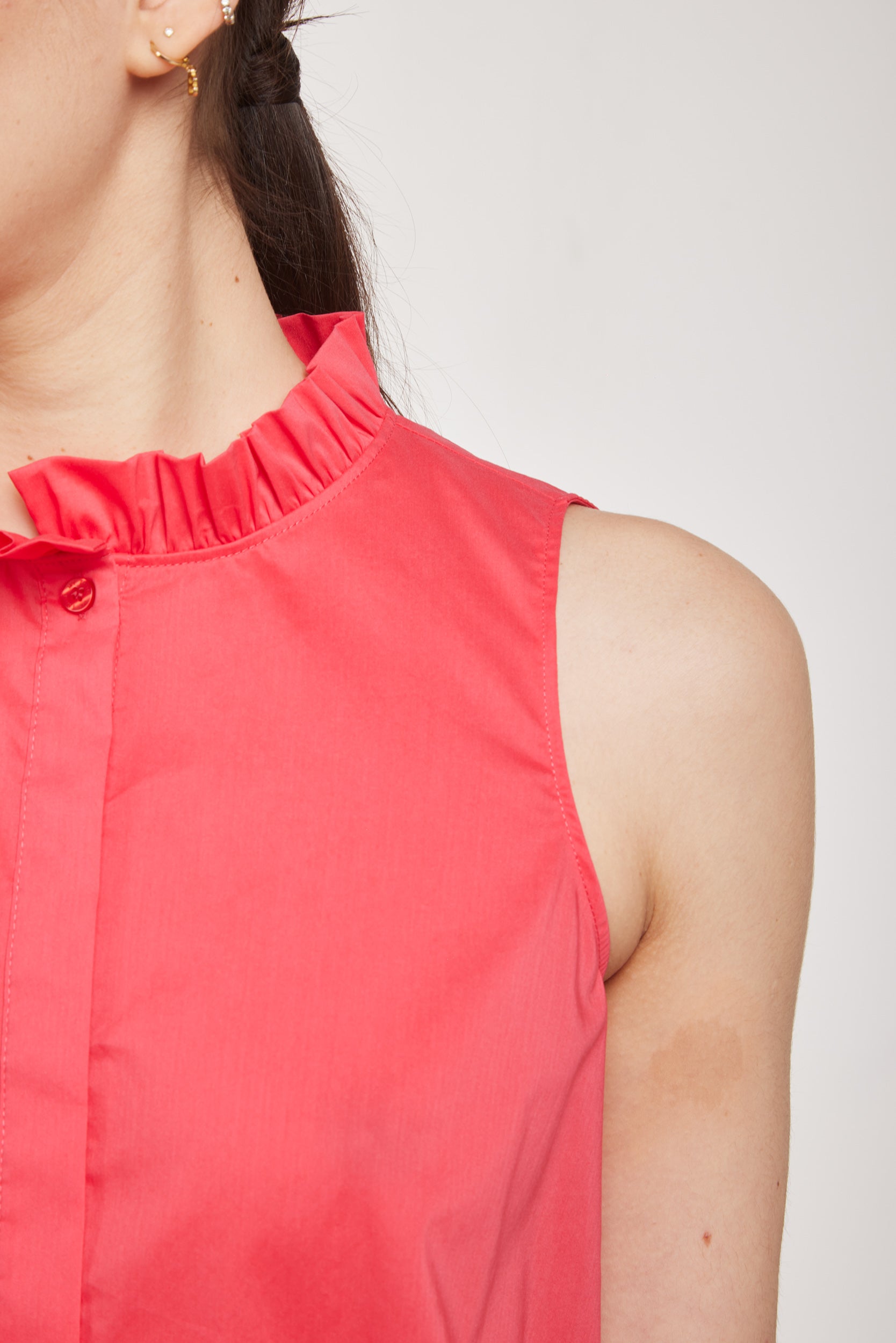 TWINSET Top Corallo con Colletto Arricciato
