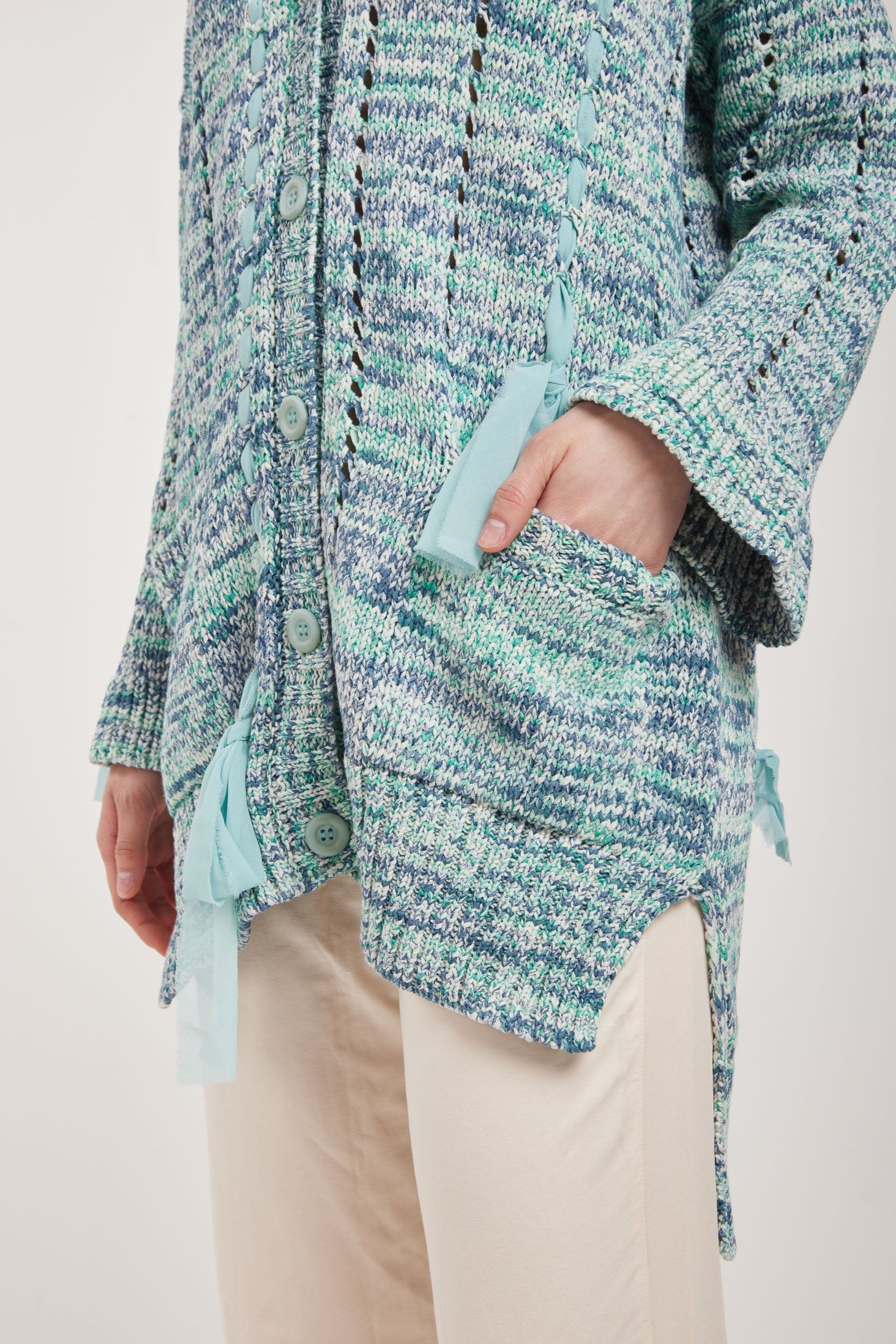 TWINSET Maxi Cardigan Celeste