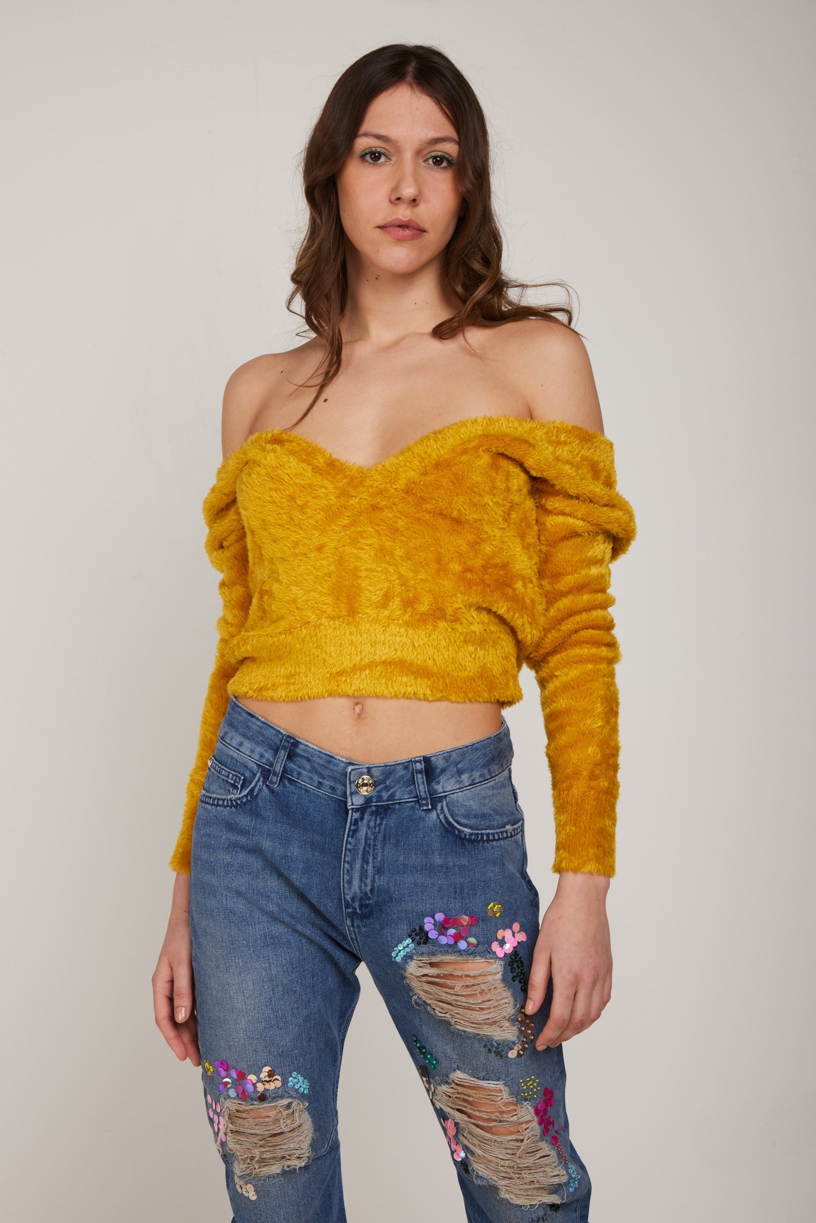 TWINSET Ocher Hair Sweater