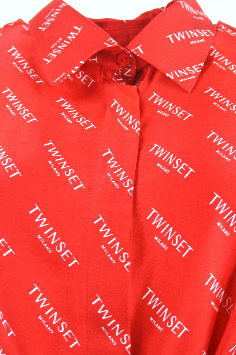 Lava Red Shirt with Twinset All-Over Logo