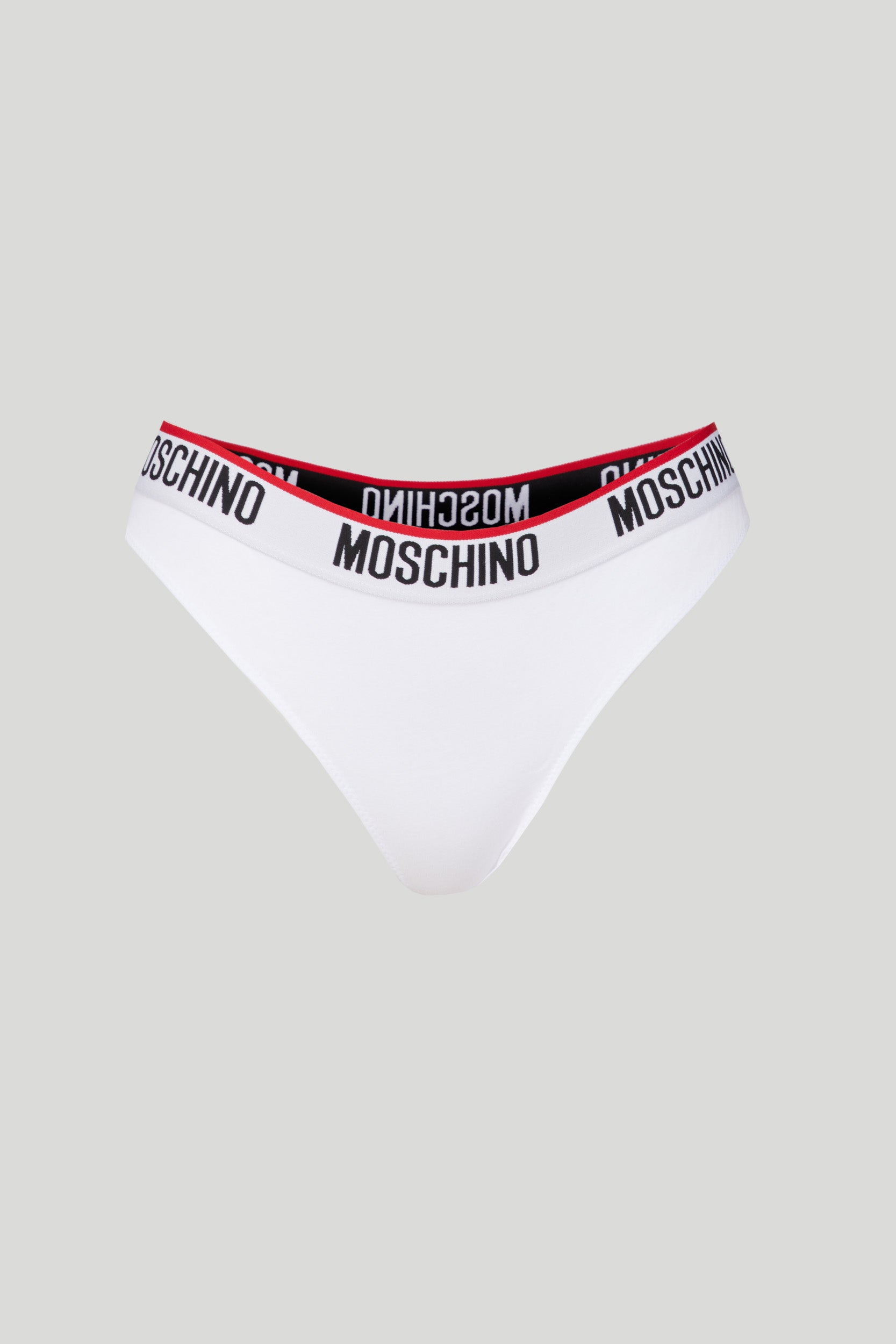 MOSCHINO White Briefs with Contrast Moschino Logo