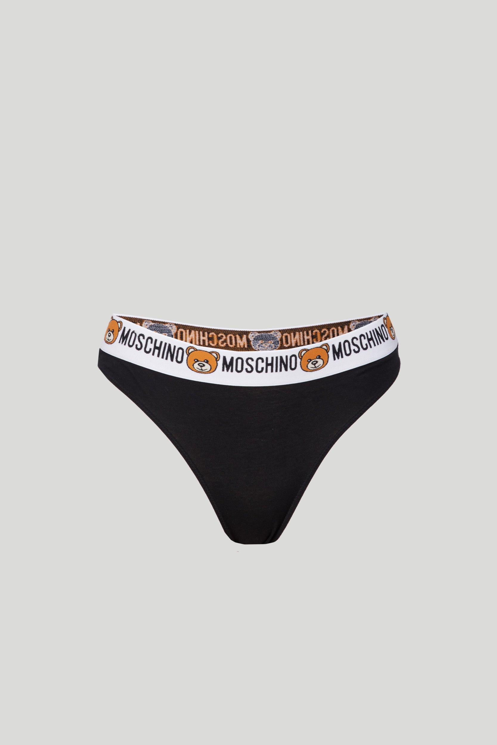 MOSCHINO Black Slip with Moschino Logo and Teddy