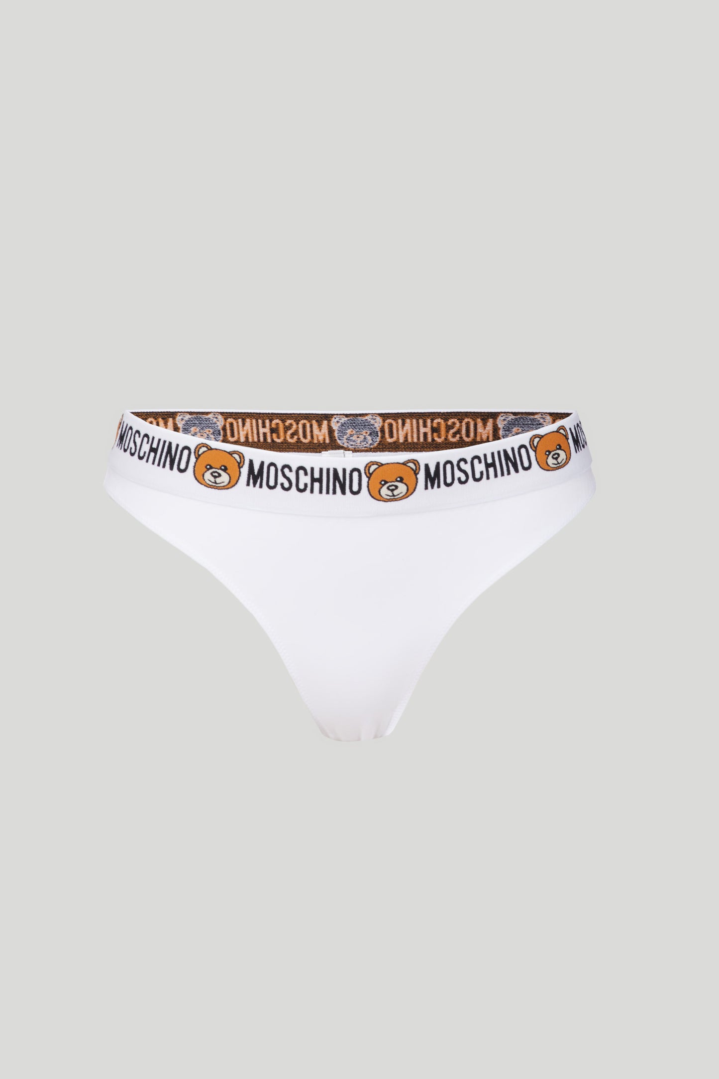 MOSCHINO Perizoma Bianco con logo Moschino e Teddy