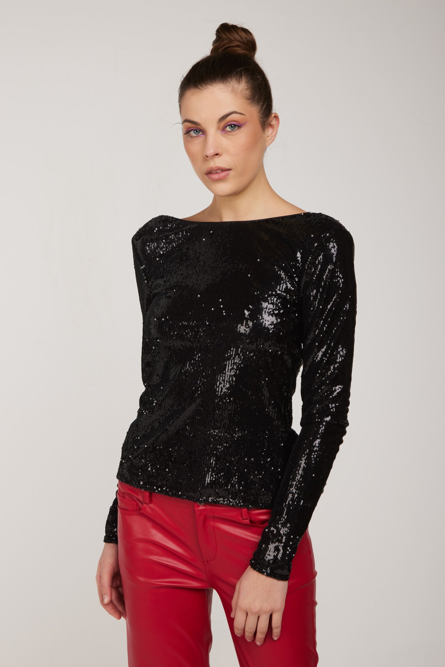 PATRIZIA PEPE Maglia Nera con Paillettes