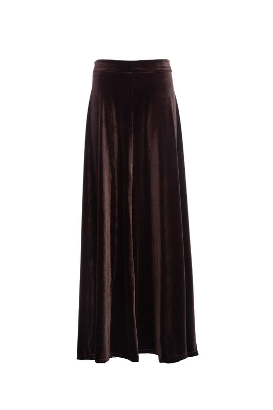 ALESSANDRA GALLO Gonna Lunga in Velluto Marrone