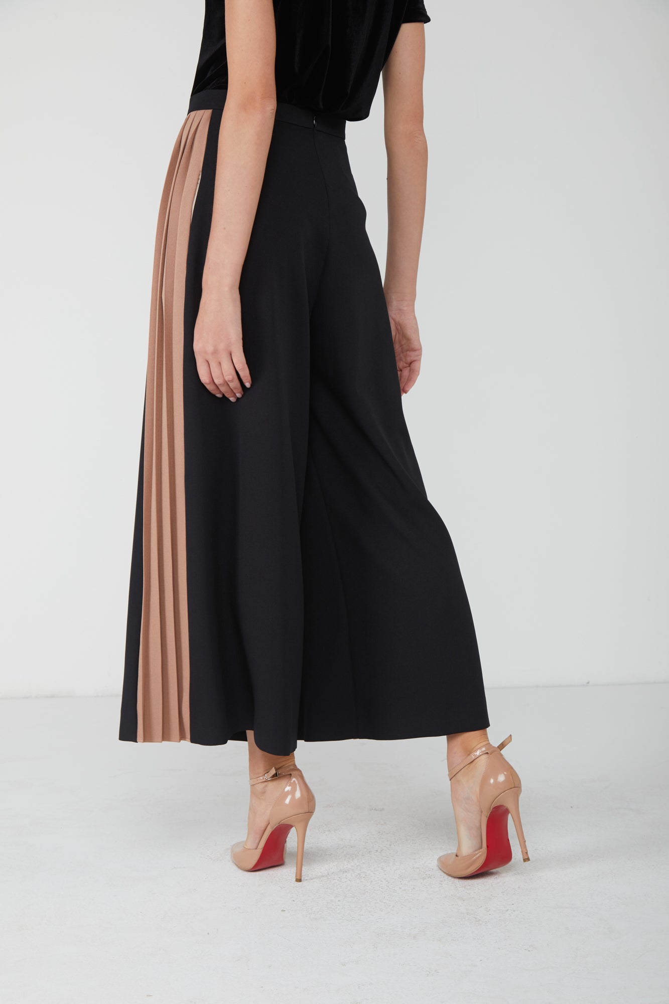 SILKE Pantalone Bicolor Plissettato