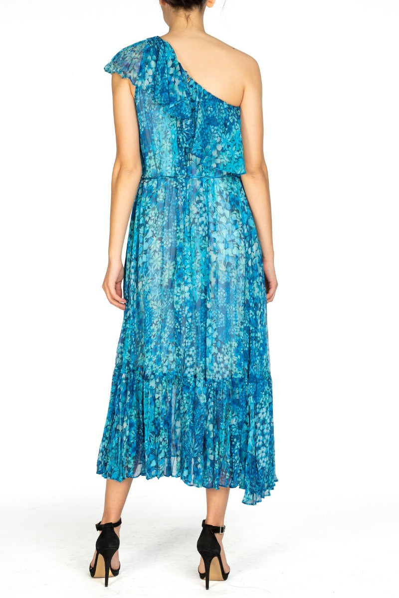 TWINSET Abito Monospalla Azzurro Fantasia Floreale