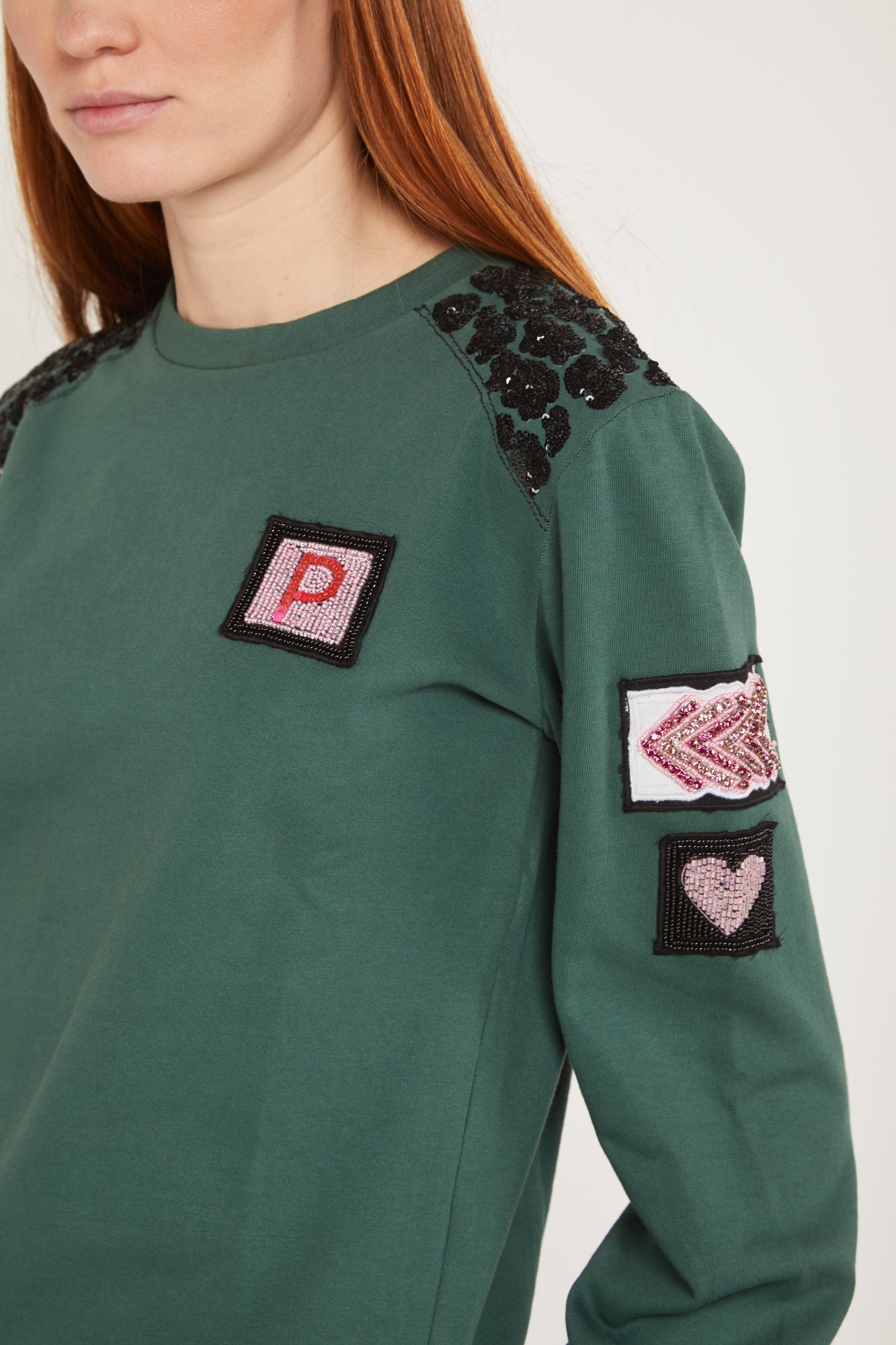 PRINCESSE LODO Felpa Verde Paillettes