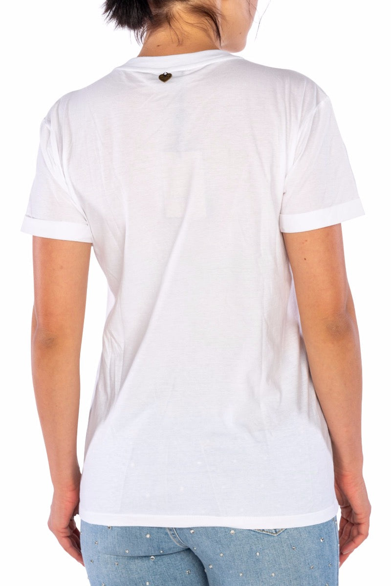 TWINSET T-Shirt Bianca Stampa Fiore