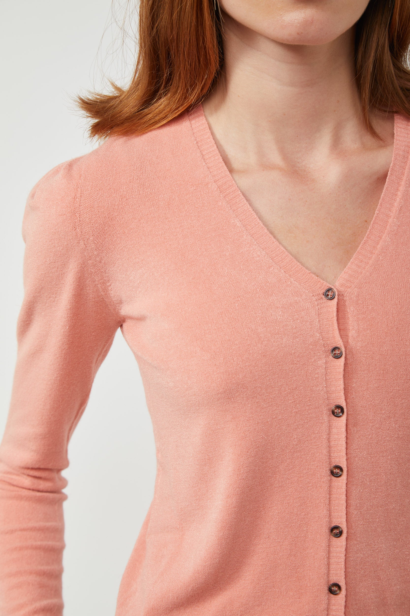 VICOLO Cardigan Rosa con Scollo a V