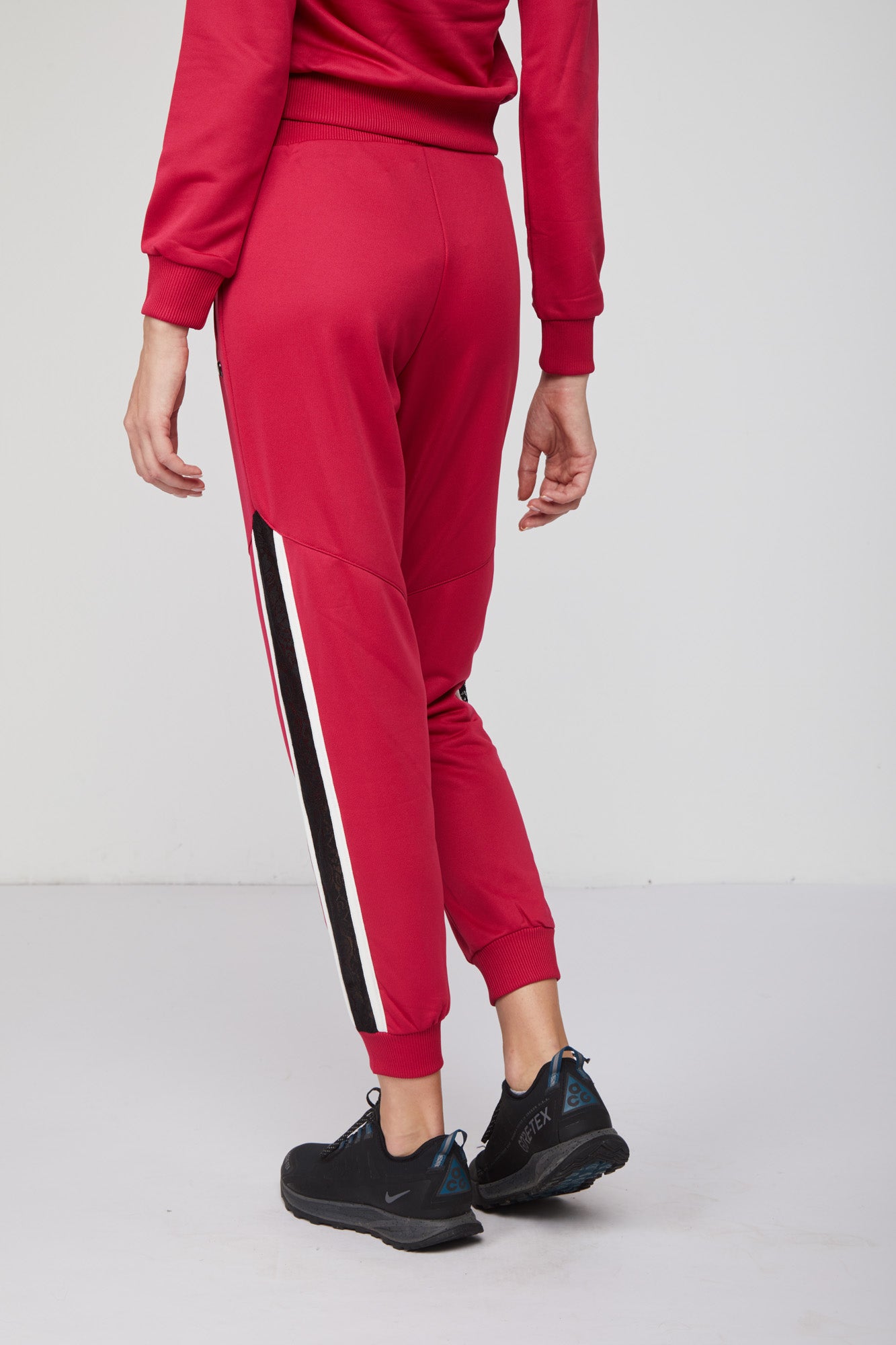 TWINSET Jogger Rosso con Strisce Laterali