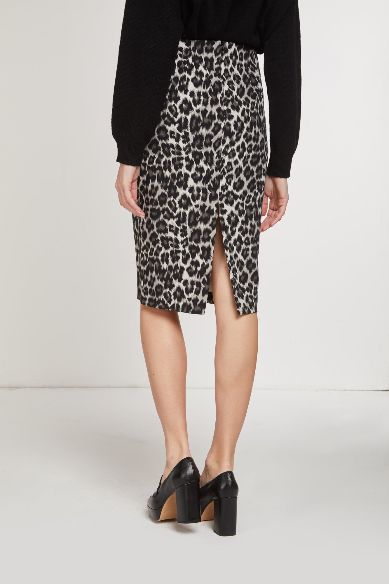 PINKO Leopard Print Midi Pencil Skirt