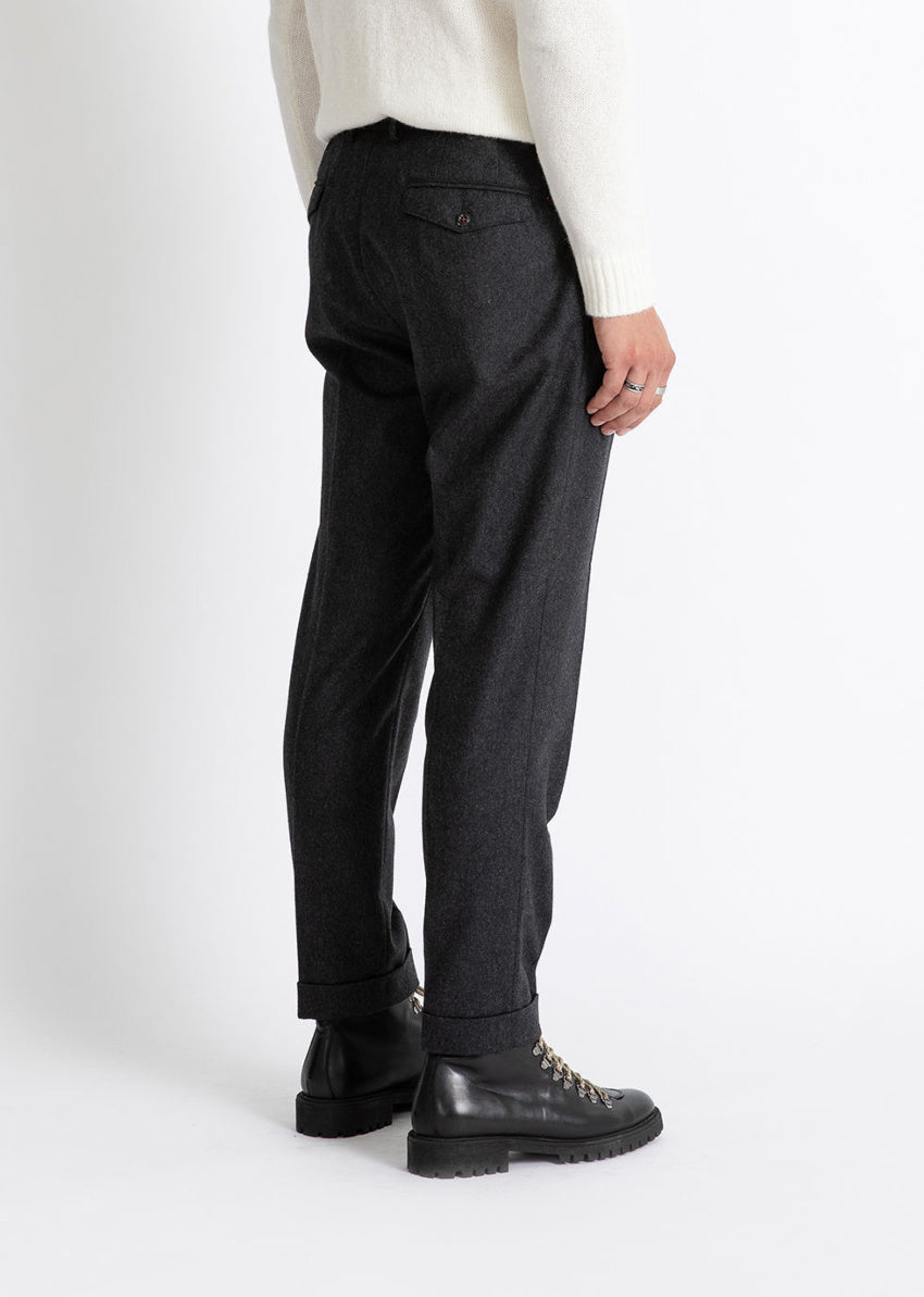 MANUEL RITZ Pantalone in lana doppia pence antracite