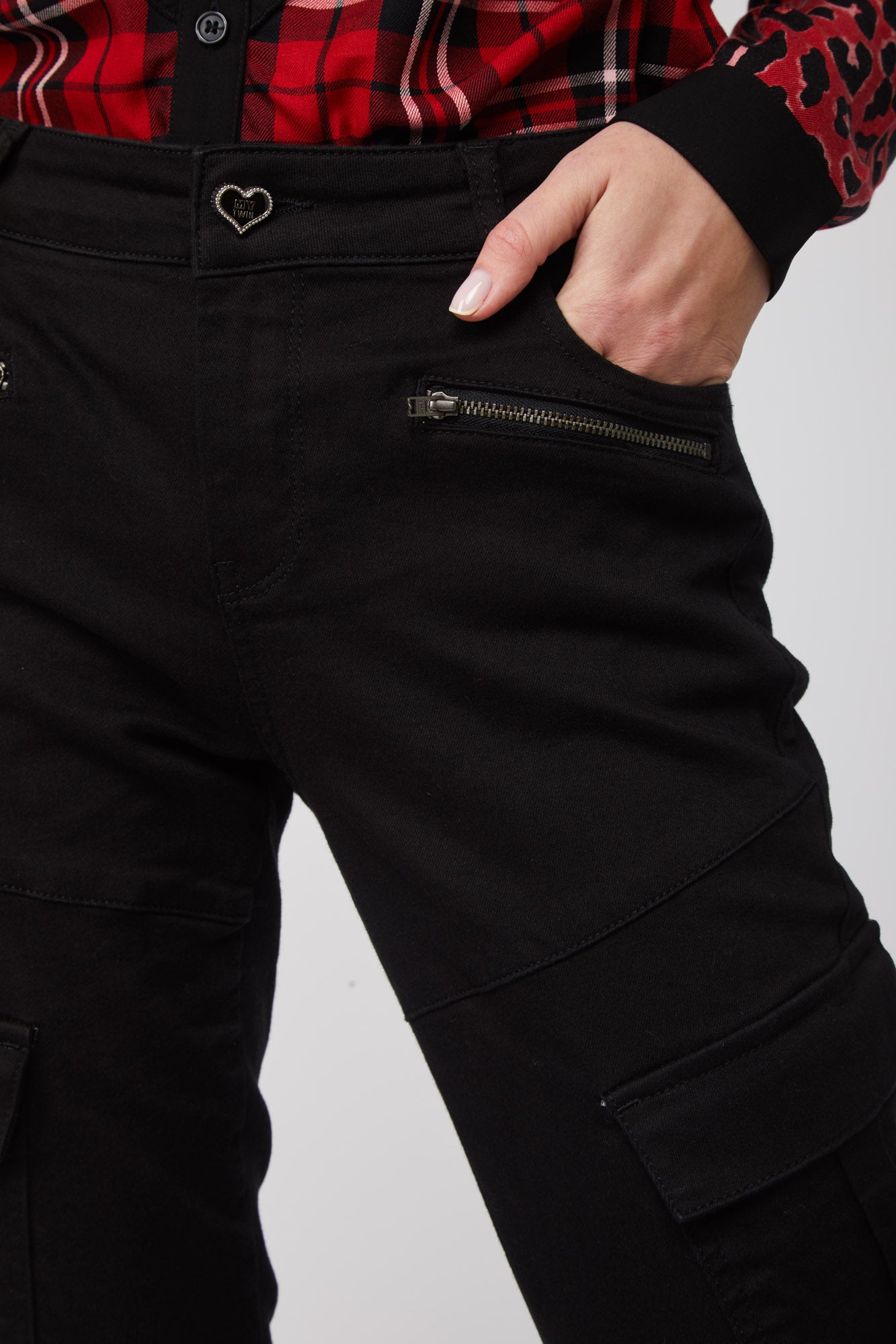 TWINSET Pantalone Cargo Nero