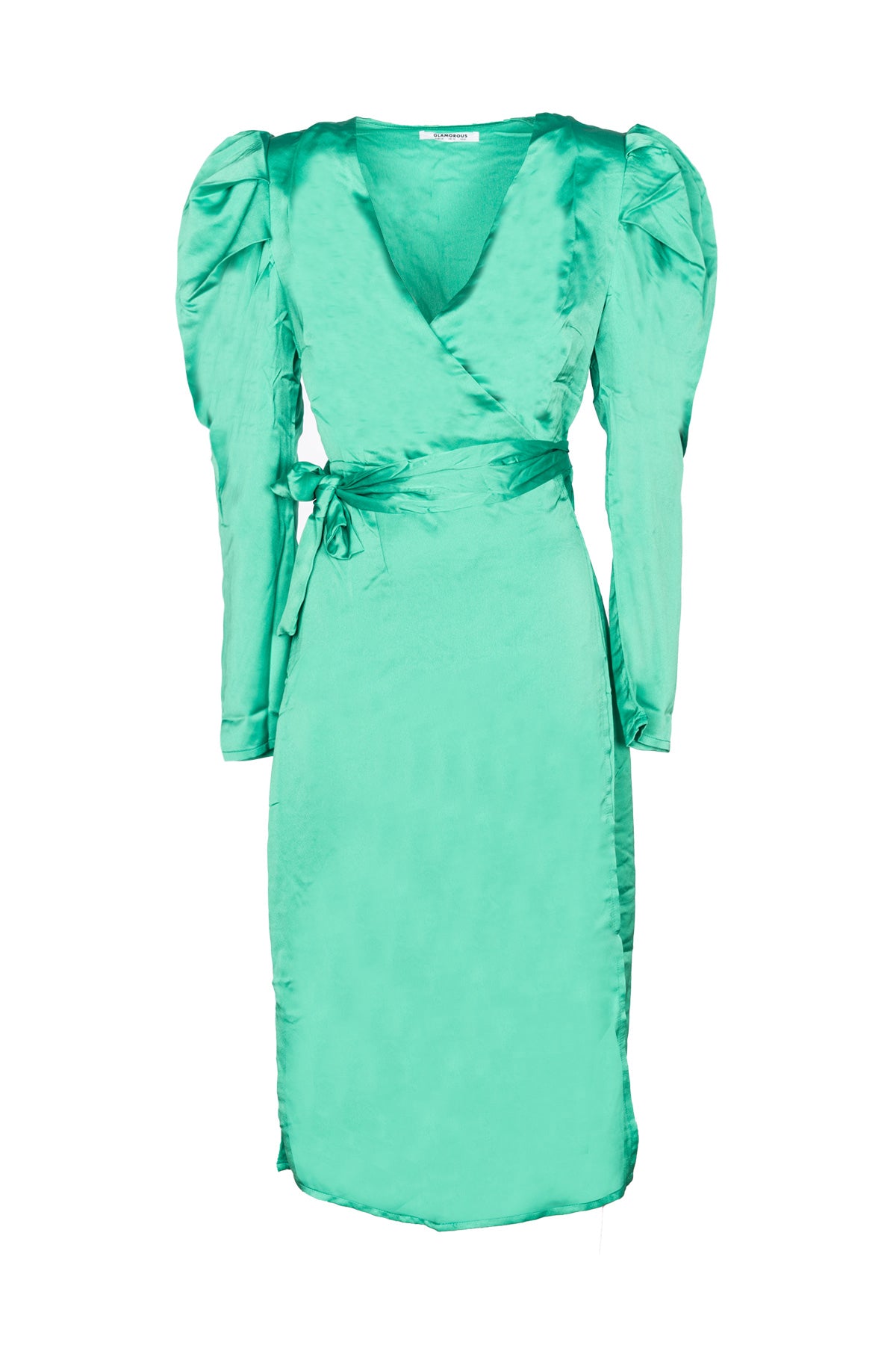 GLAMOROUS Abito Kimono in Satin Verde