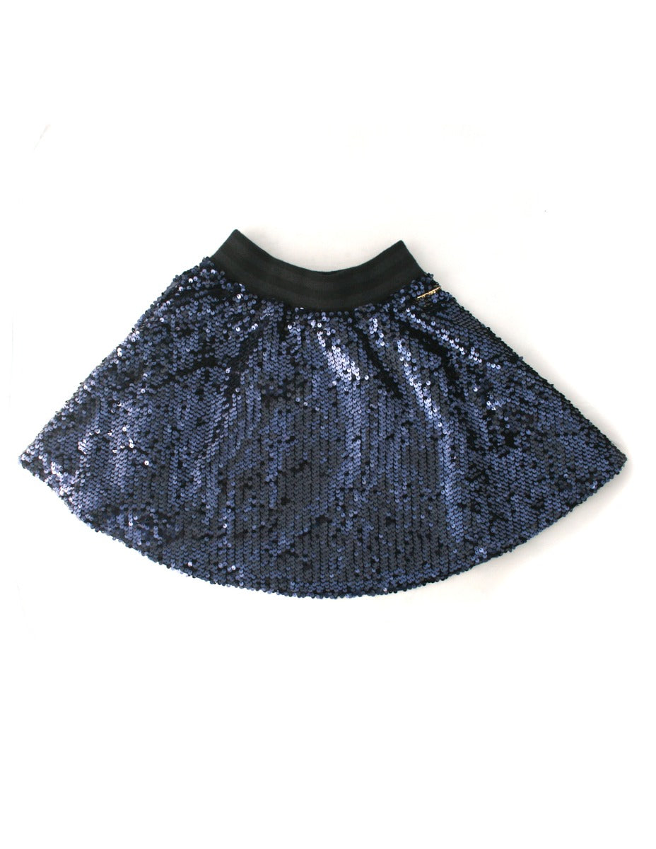 TWINSET GIRL Gonna Blu in Velluto e Paillettes