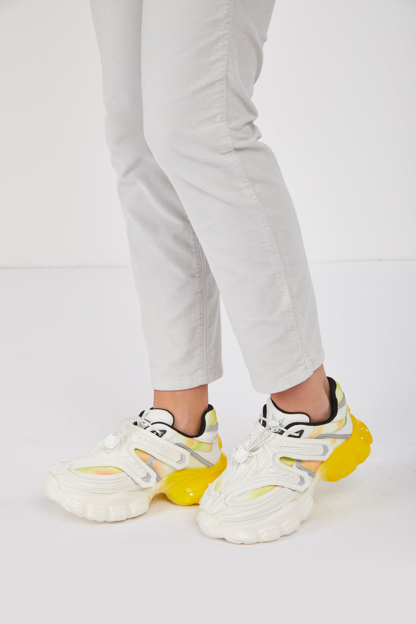 BANU Sneaker Stampa 3D Bianco e Giallo