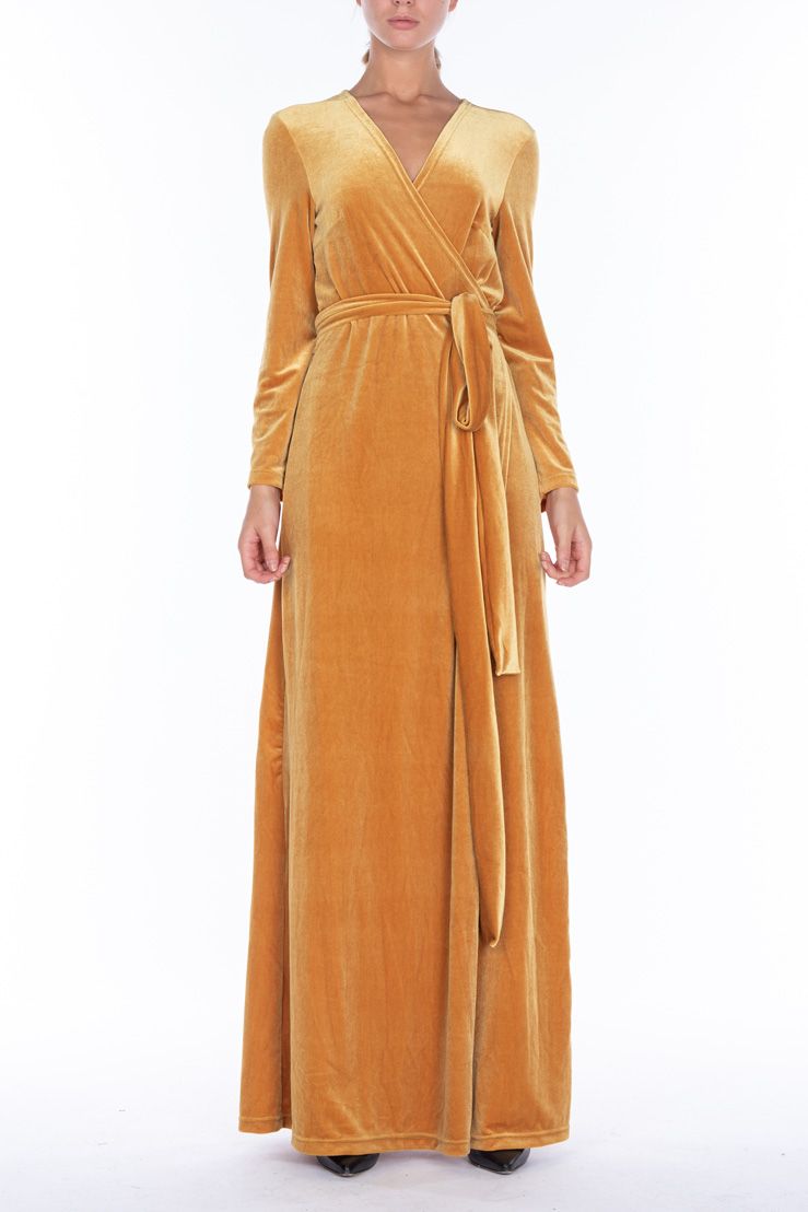 Alessandra Gallo Long Velvet Dress