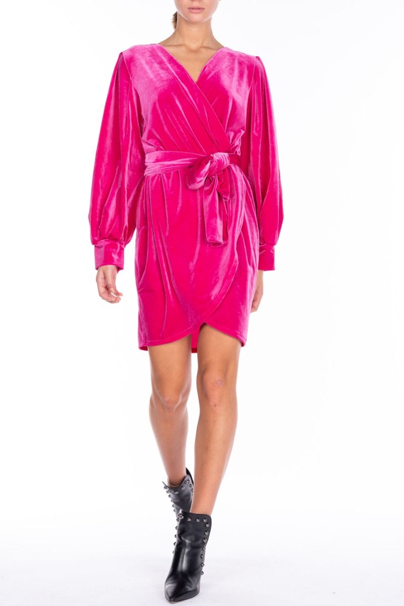 ALESSANDRA GALLO Vestito in Velluto Fucsia