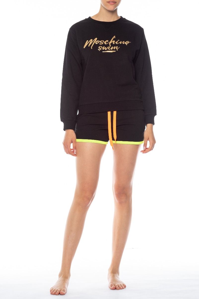 MOSCHINO Sweatshirt with Moschino Swim Logo Black