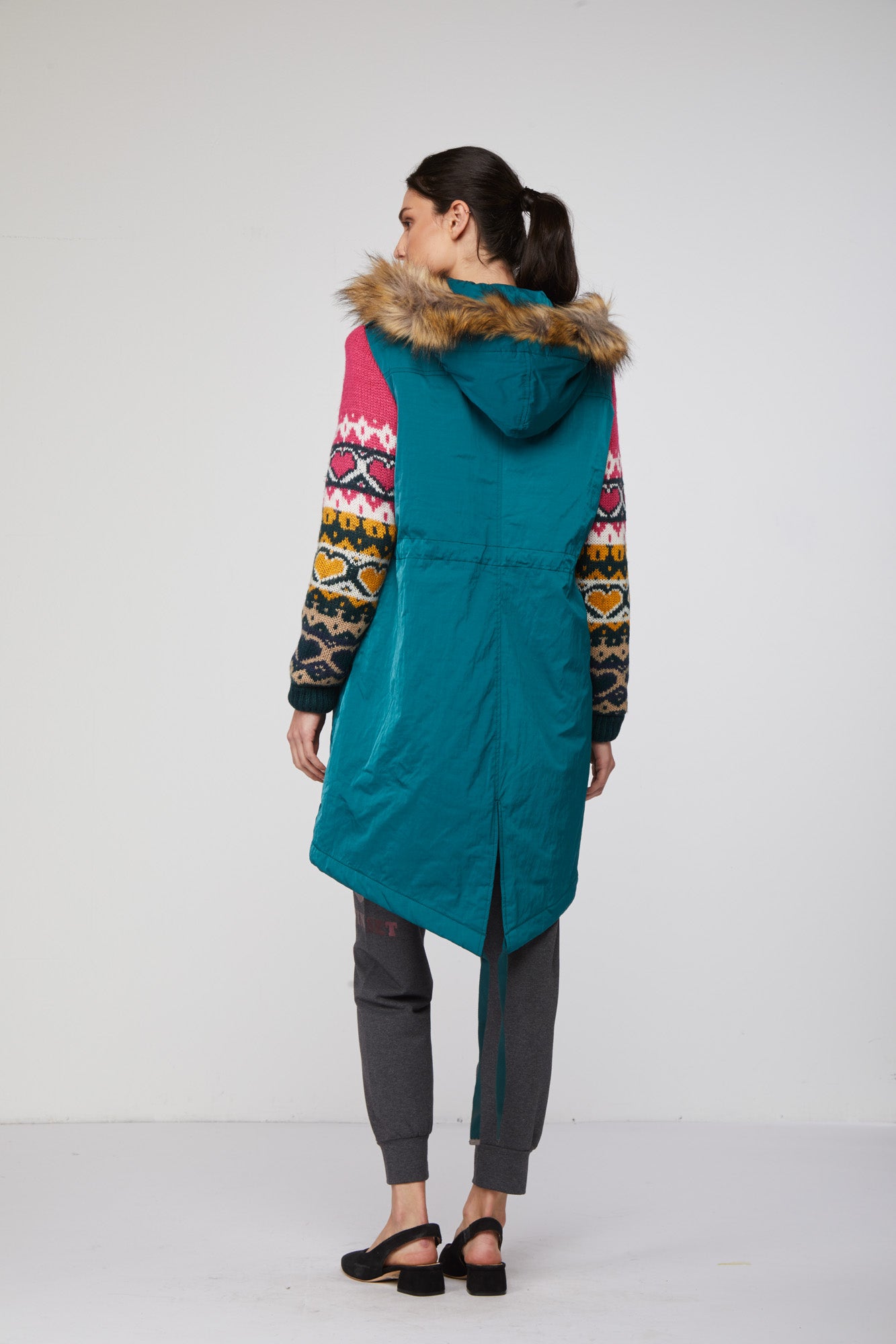 TWINSET Parka Petrolio