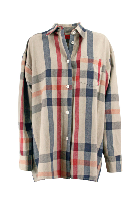 WHITE Camicia Check Beige