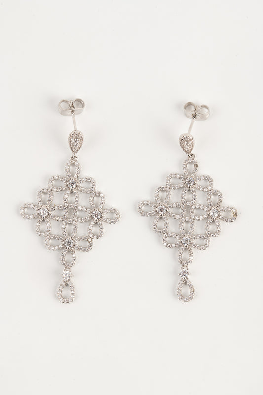 White Chandelier Earrings