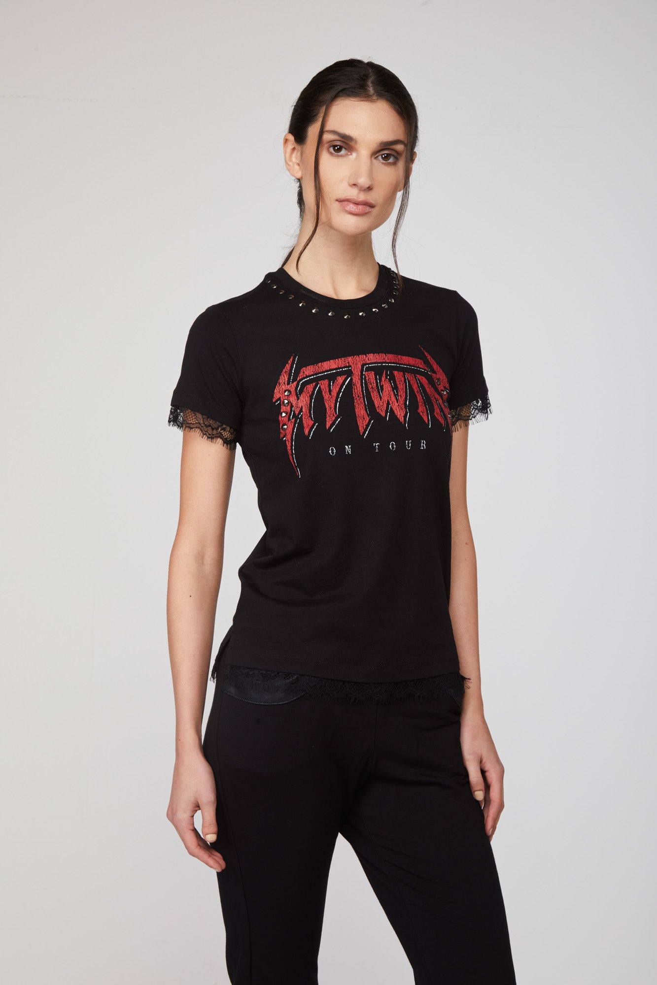 TWINSET T-Shirt Nera Punk